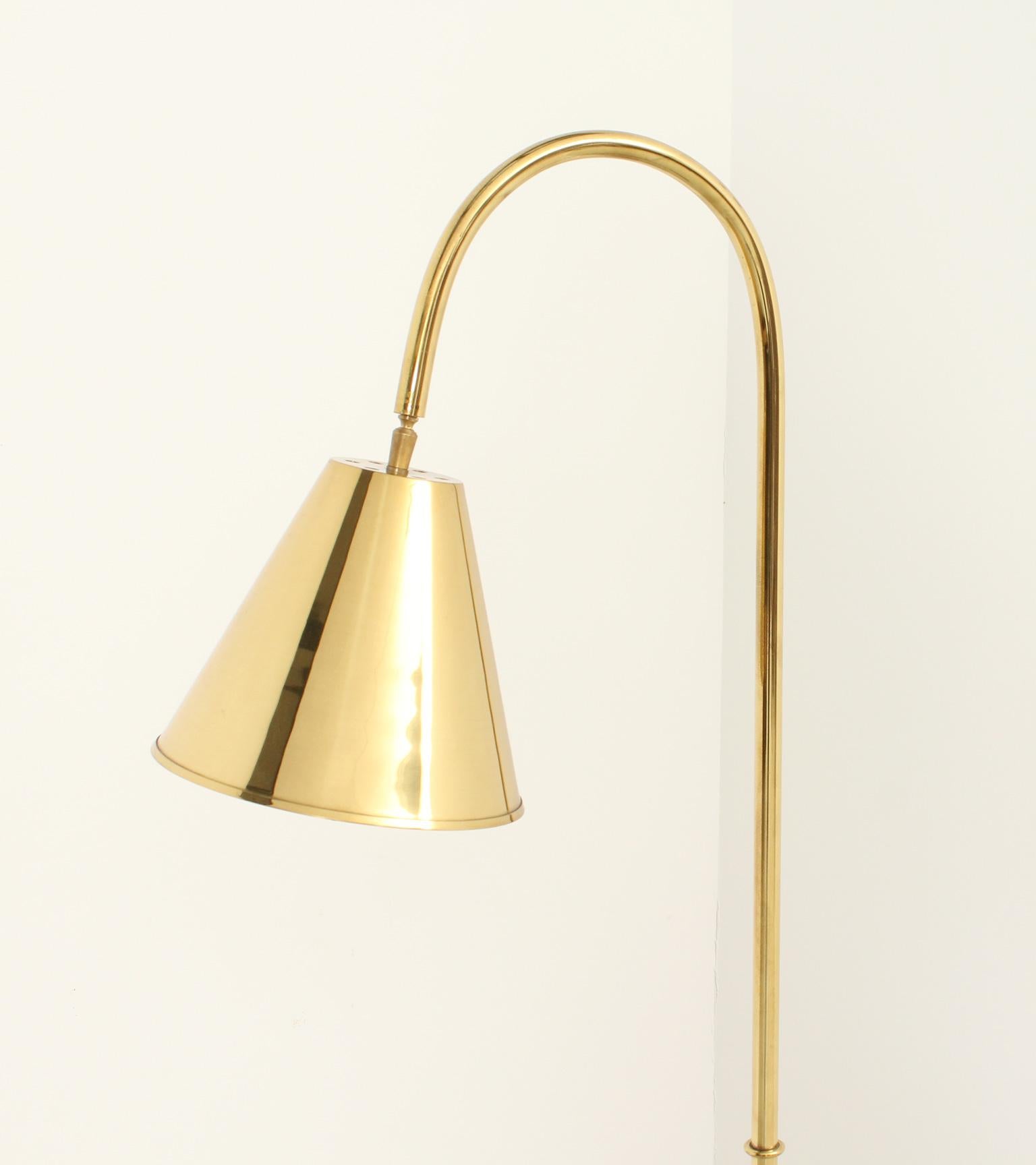 Mid-Century Modern Brass Floor Lamp by Valenti, Spain, 1950's