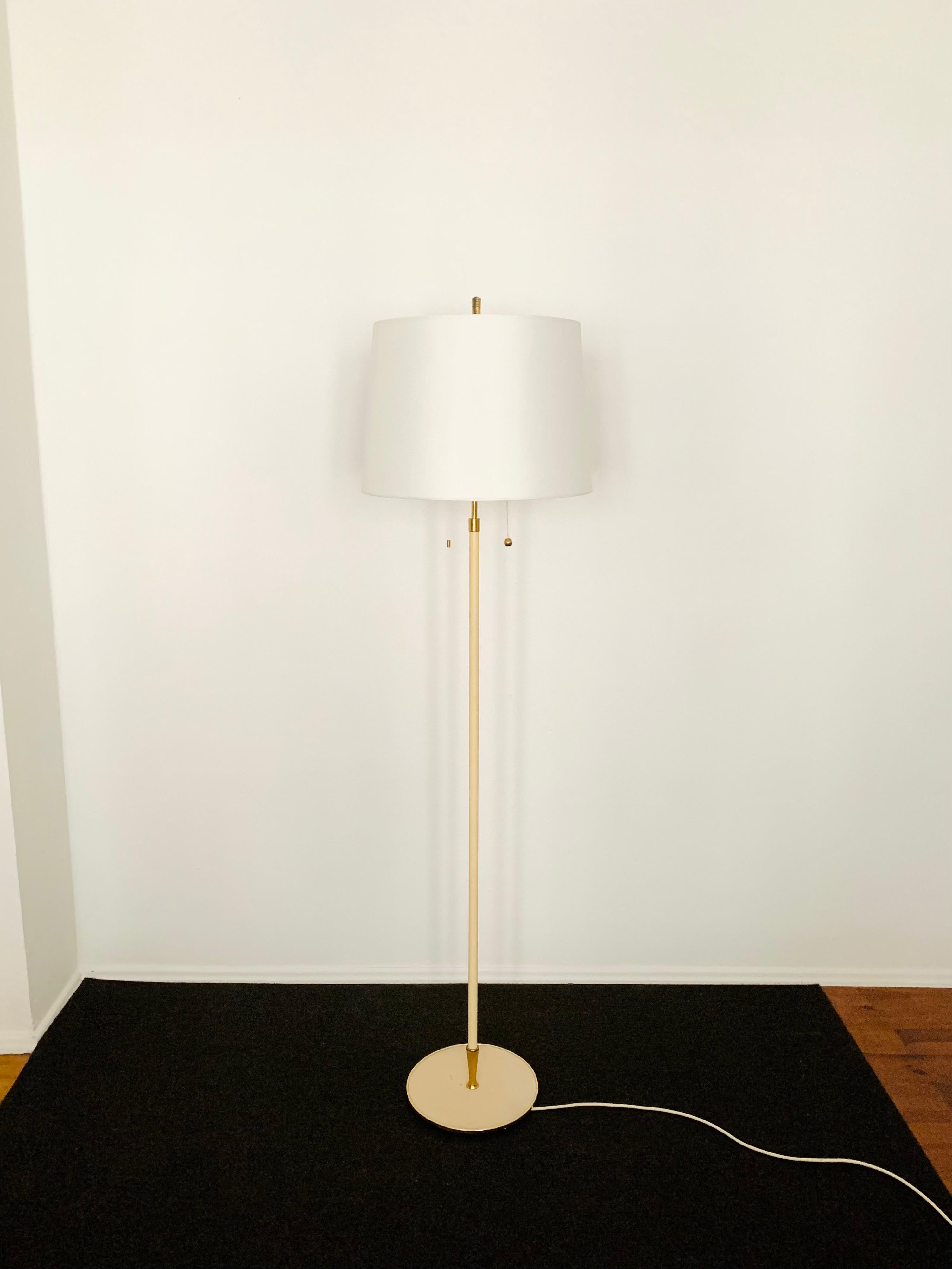 German Brass Floor Lamp by Vereinigte Werkstätten For Sale