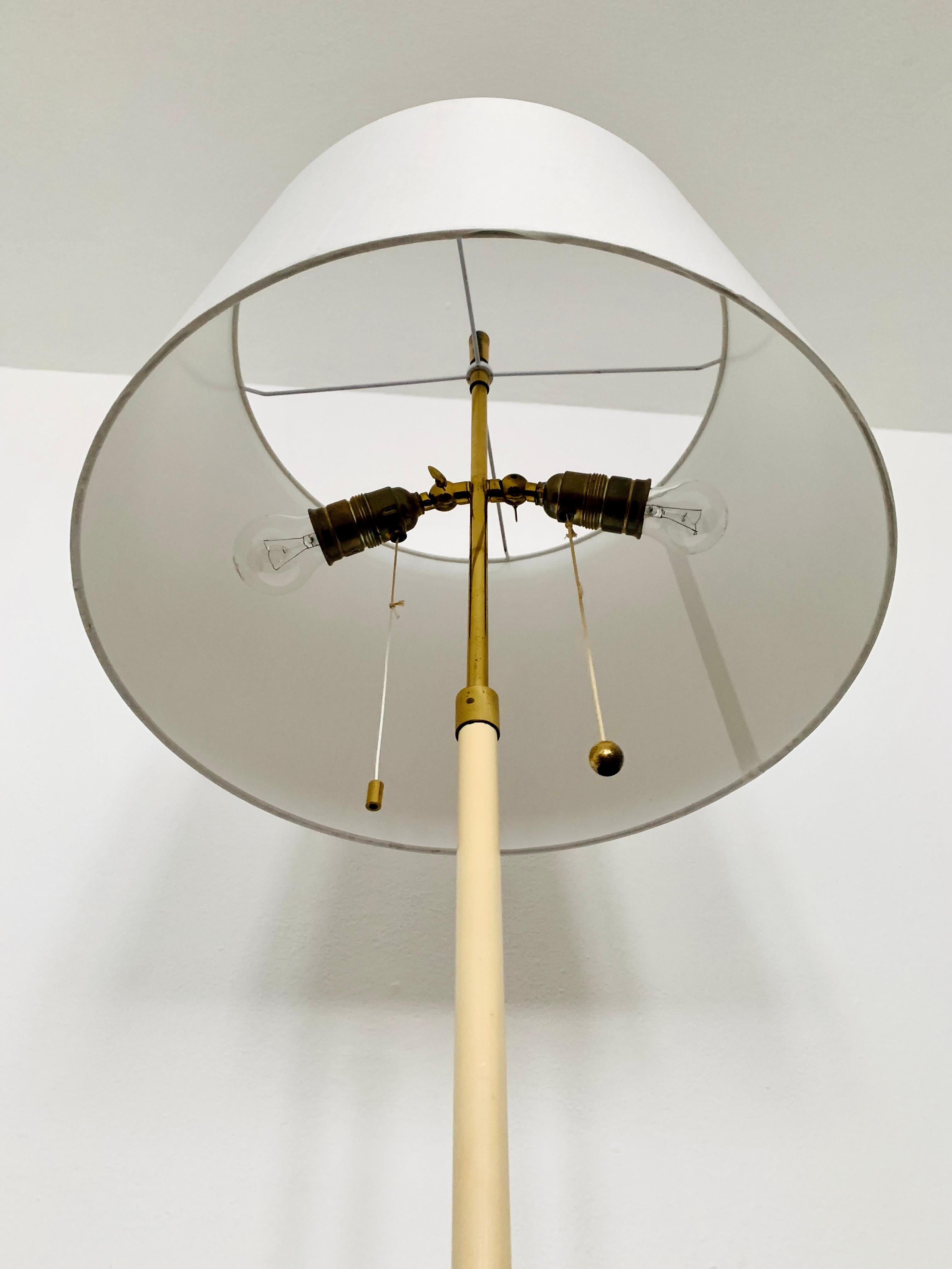 Metal Brass Floor Lamp by Vereinigte Werkstätten For Sale