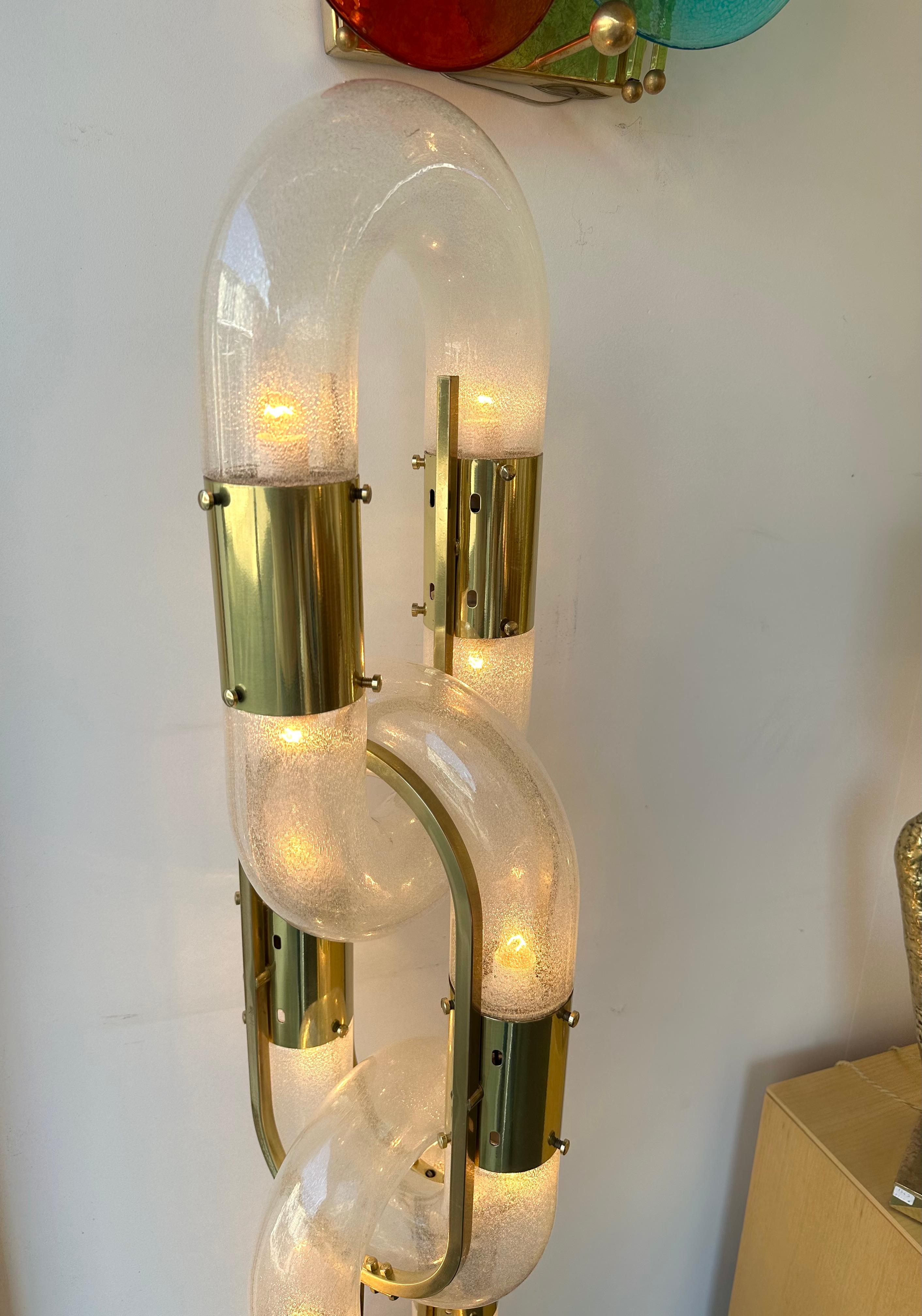 Brass Floor Lamp Murano Glass by Aldo Nason for Mazzega, Italy, 1970s 6