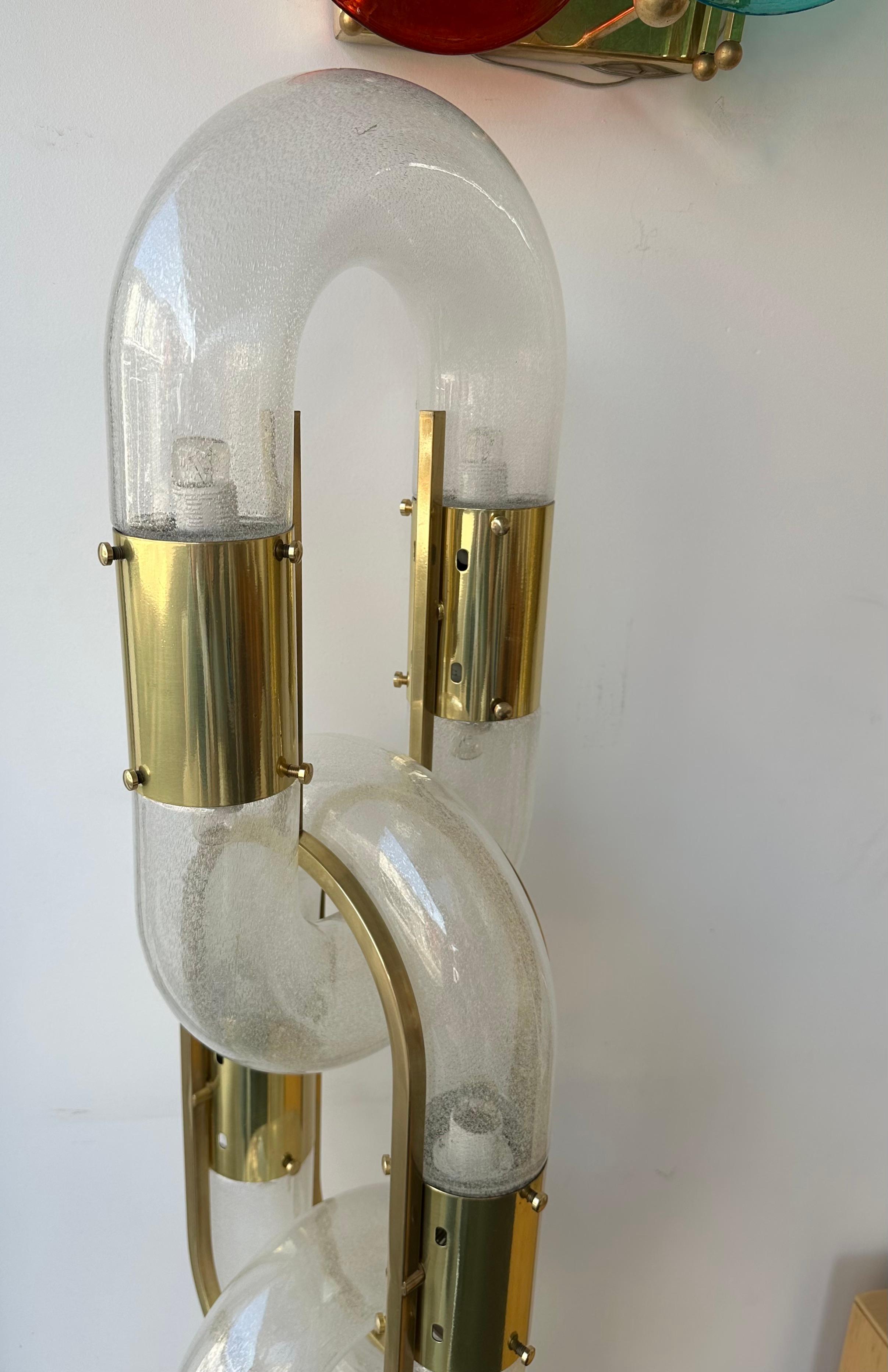 Brass Floor Lamp Murano Glass by Aldo Nason for Mazzega, Italy, 1970s 7