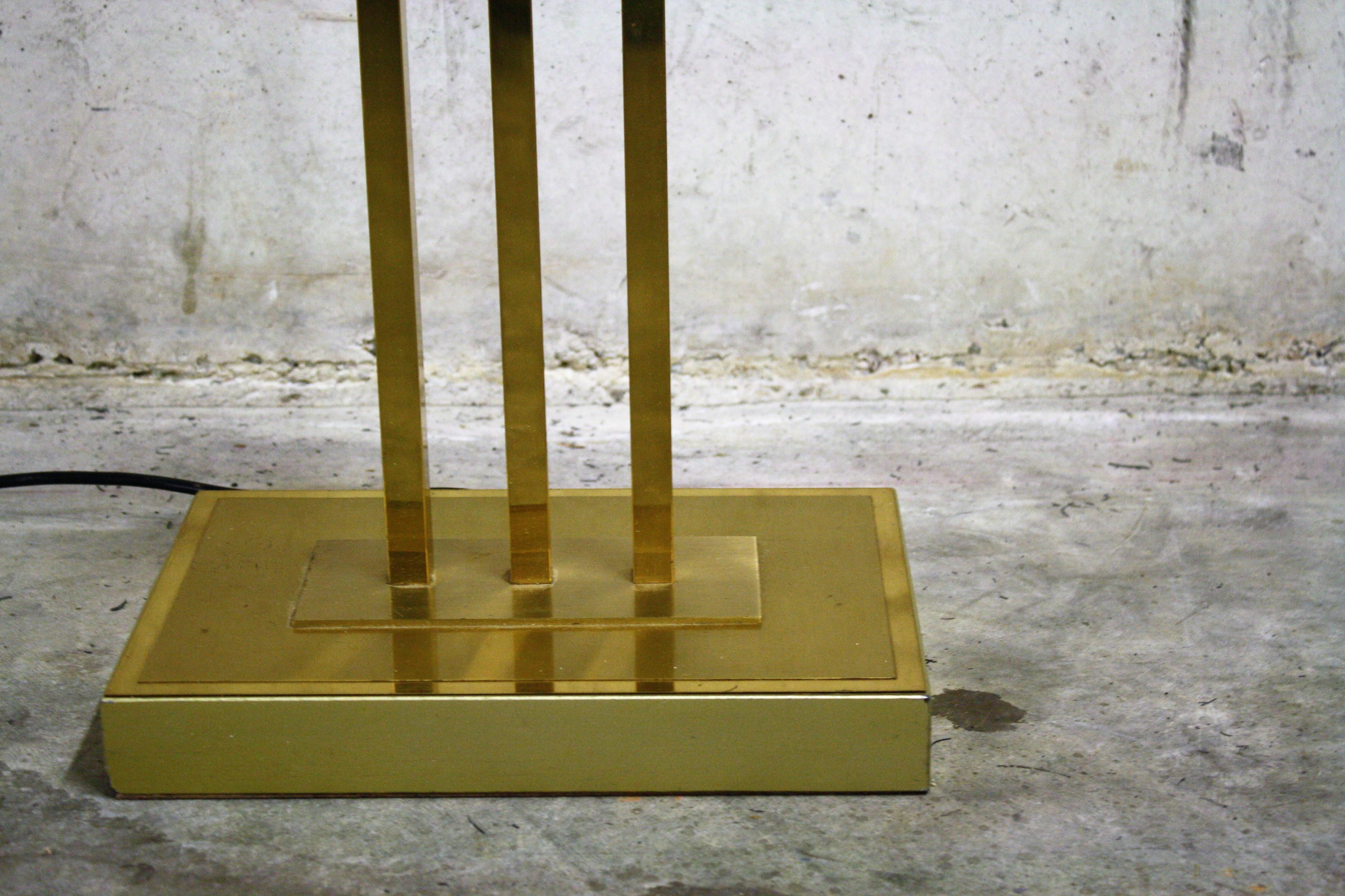 Mid-Century Modern Brass Floor Lamp from Deknudt in the Style of Willy Rizzo, 1970s, Belgium