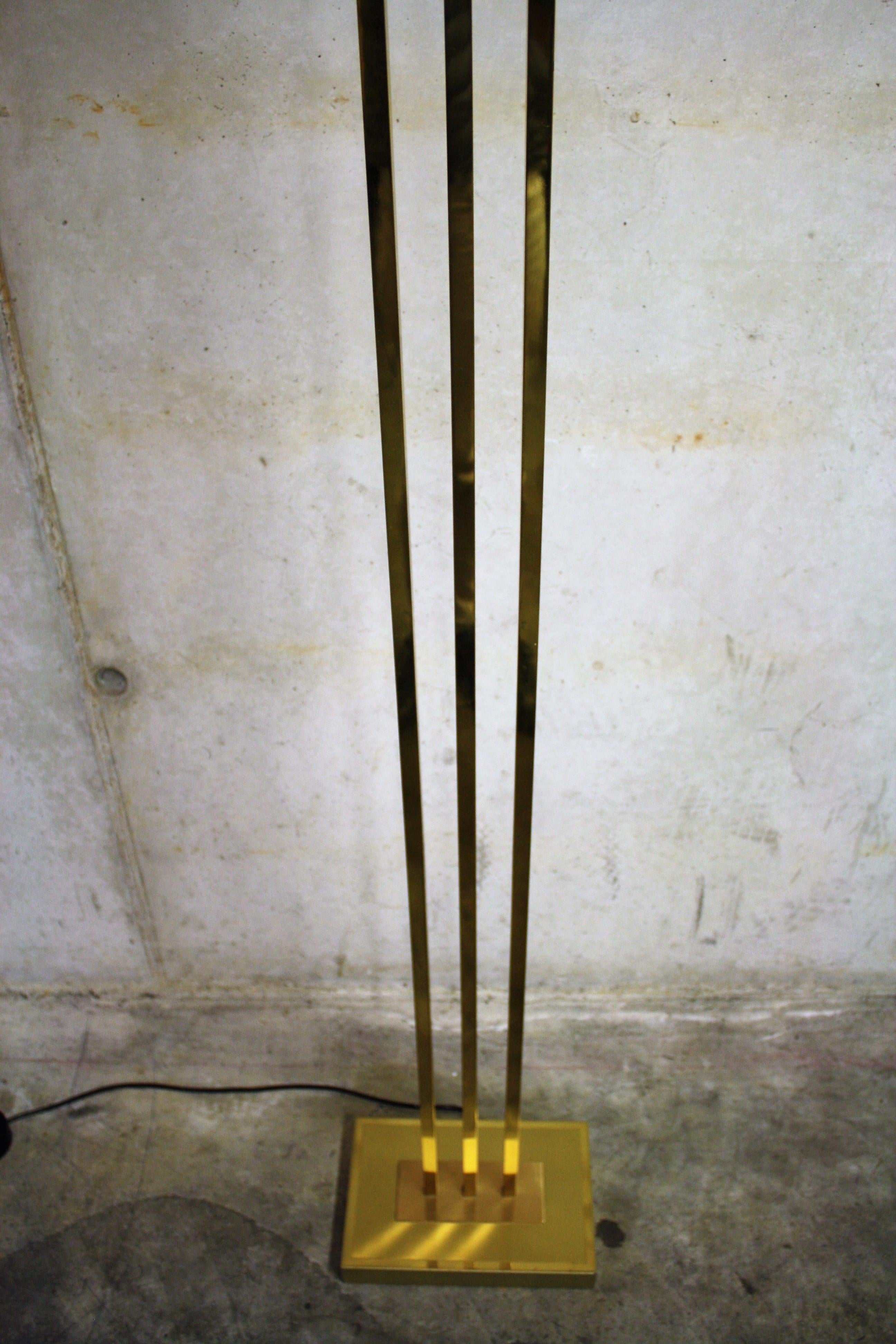 Late 20th Century Brass Floor Lamp from Deknudt in the Style of Willy Rizzo, 1970s, Belgium