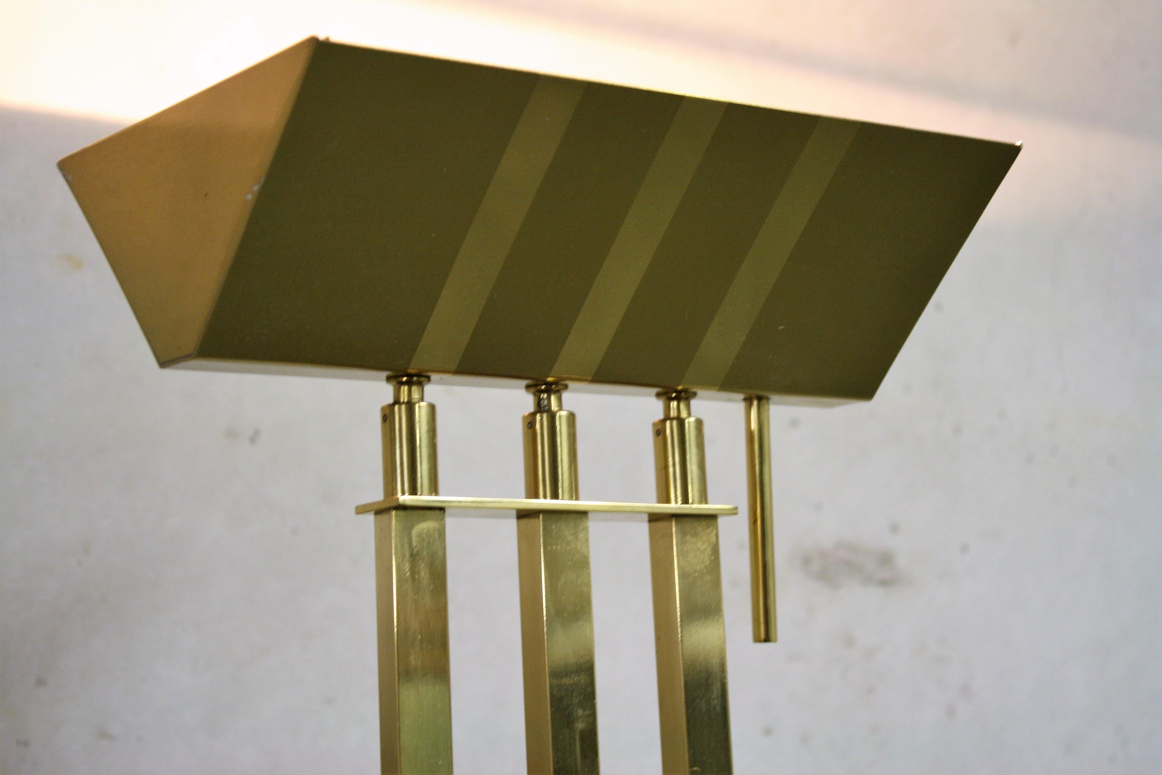 Brass Floor Lamp from Deknudt in the Style of Willy Rizzo, 1970s, Belgium 1
