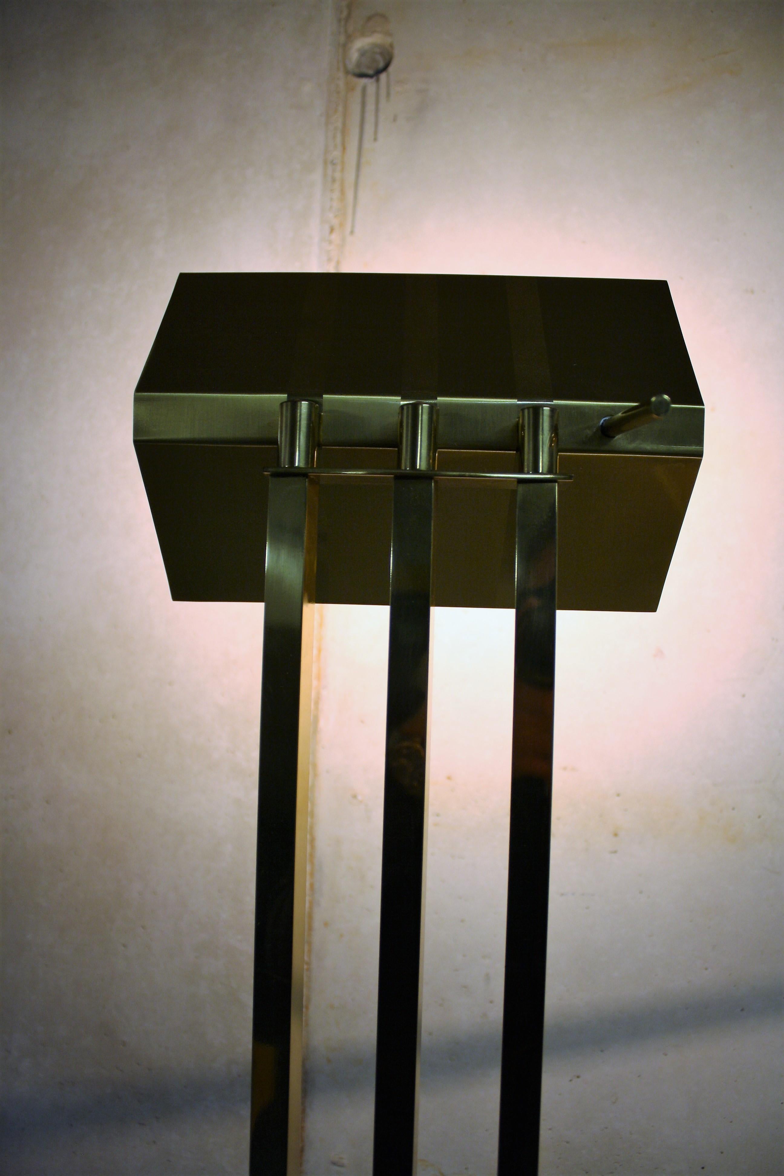 Brass Floor Lamp from Deknudt in the Style of Willy Rizzo, 1970s, Belgium 4