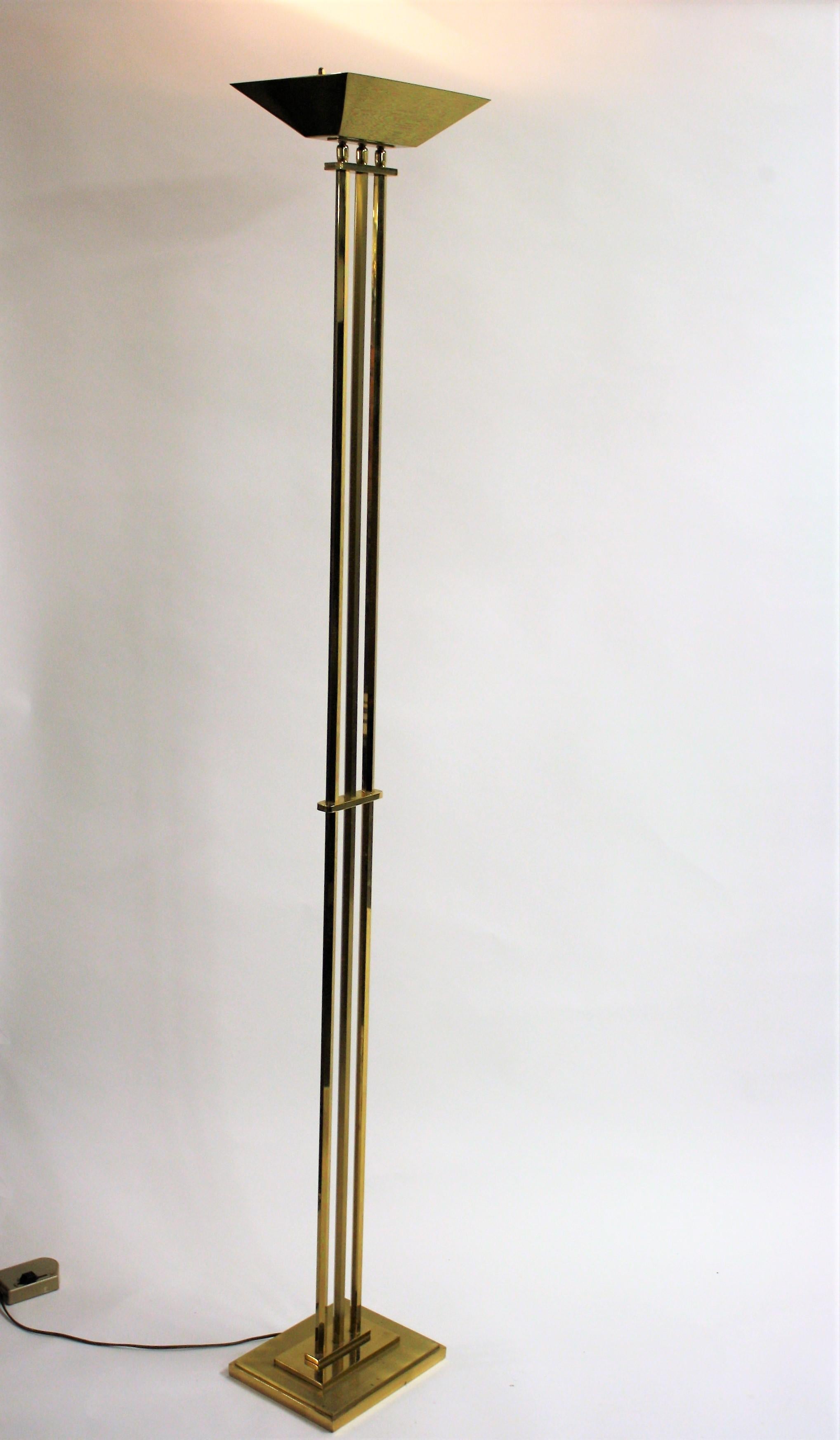 Brass Floor Lamp from Deknudt in the Style of Willy Rizzo, 1970s 5
