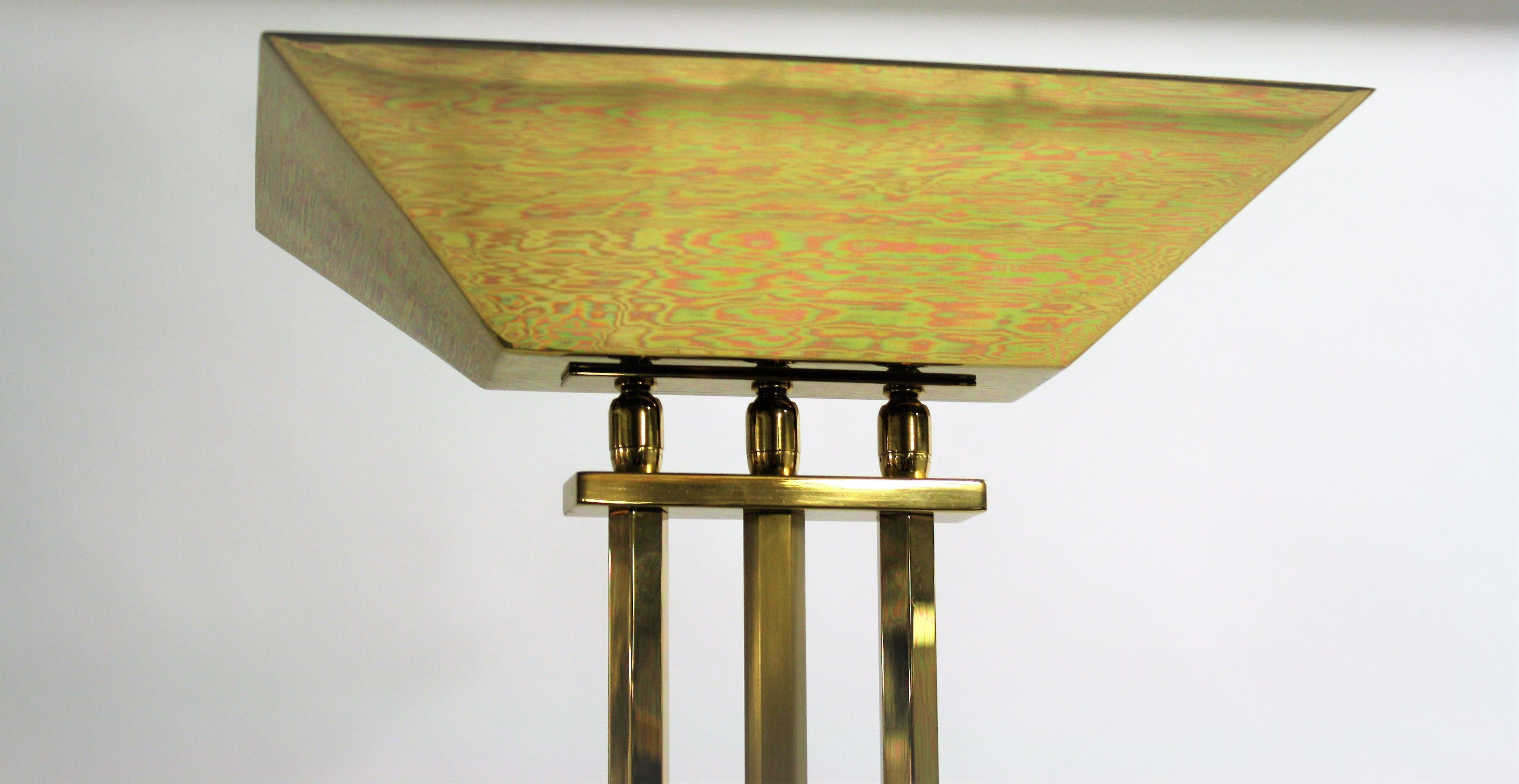 Hollywood Regency Brass Floor Lamp from Deknudt in the Style of Willy Rizzo, 1970s