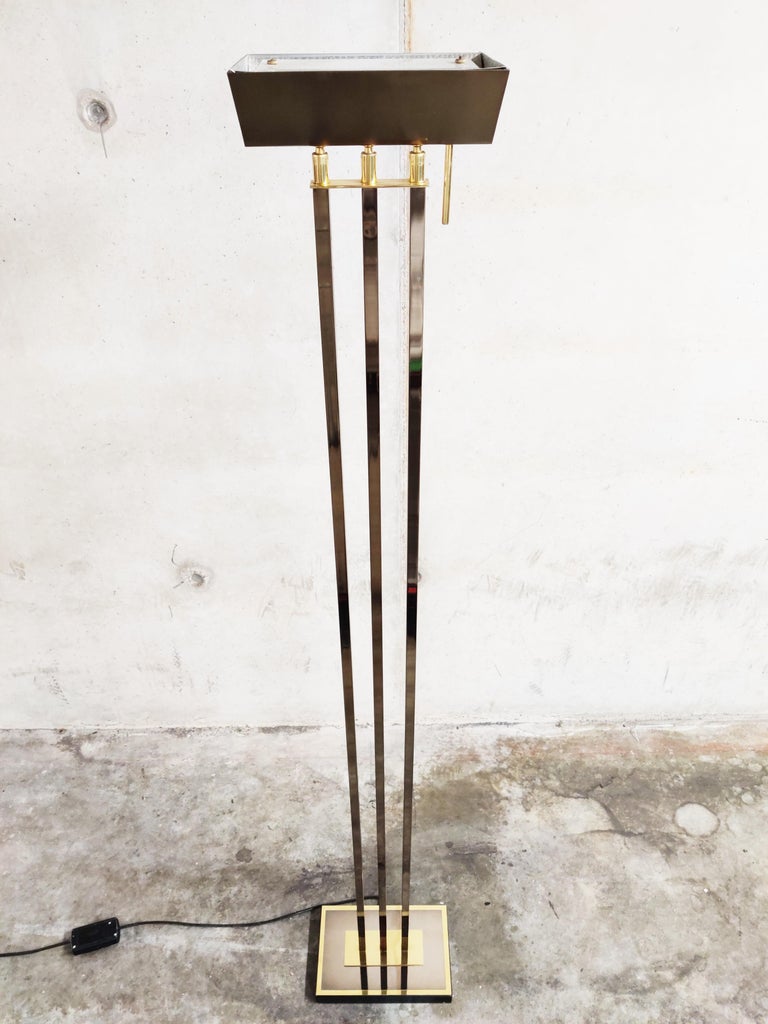Hollywood Regency Brass Floor Lamp from Deknudt in the Style of Willy Rizzo, 1970s