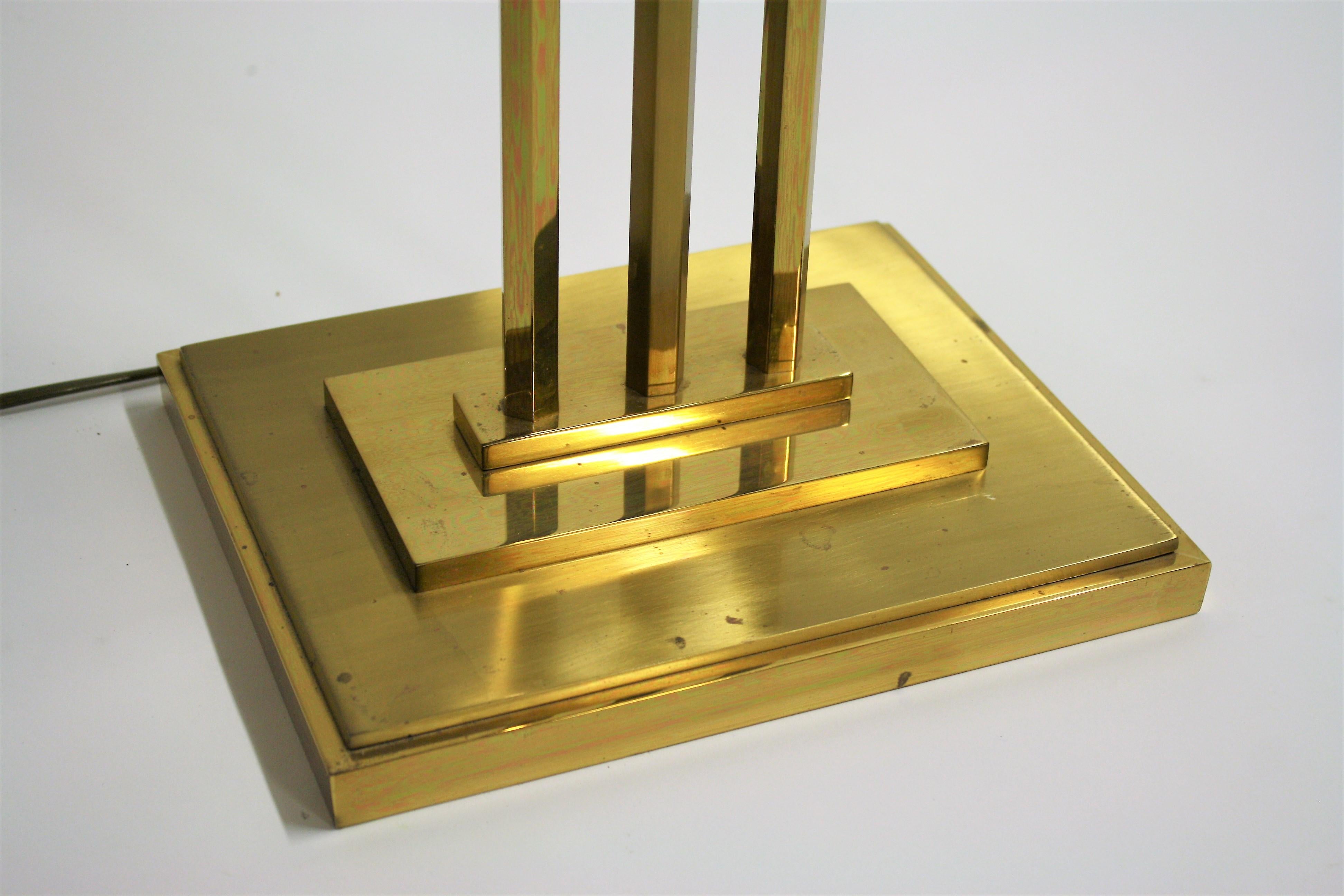 Brass Floor Lamp from Deknudt in the Style of Willy Rizzo, 1970s In Good Condition In HEVERLEE, BE