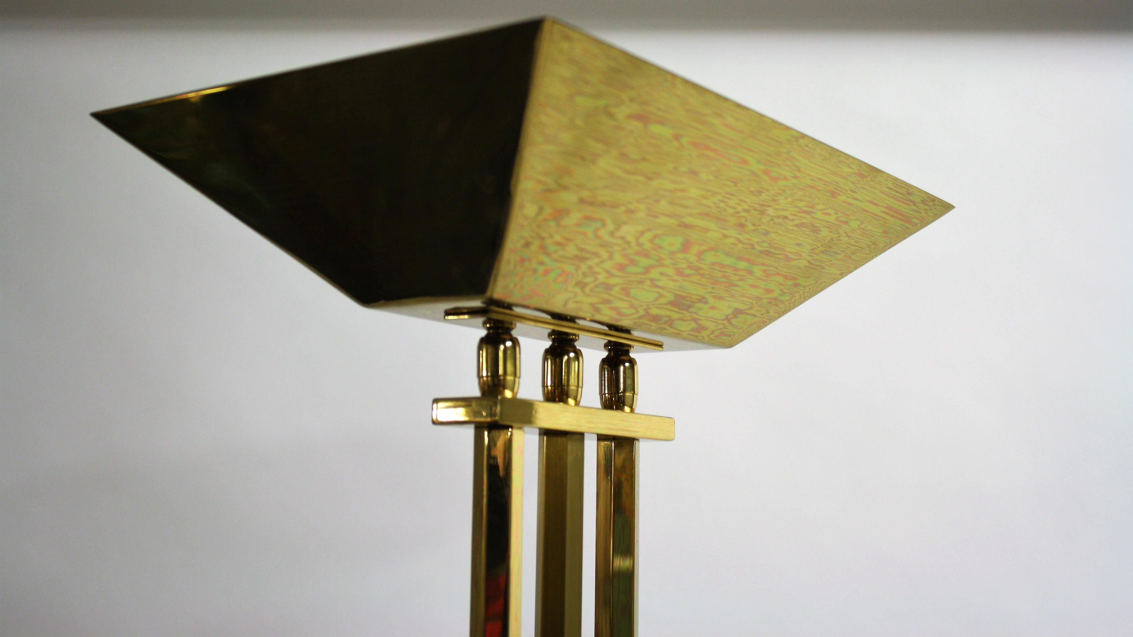 Brass Floor Lamp from Deknudt in the Style of Willy Rizzo, 1970s 1