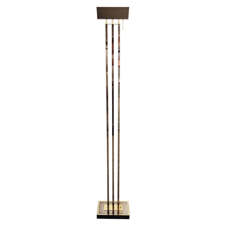 Brass Floor Lamp from Deknudt in the Style of Willy Rizzo, 1970s