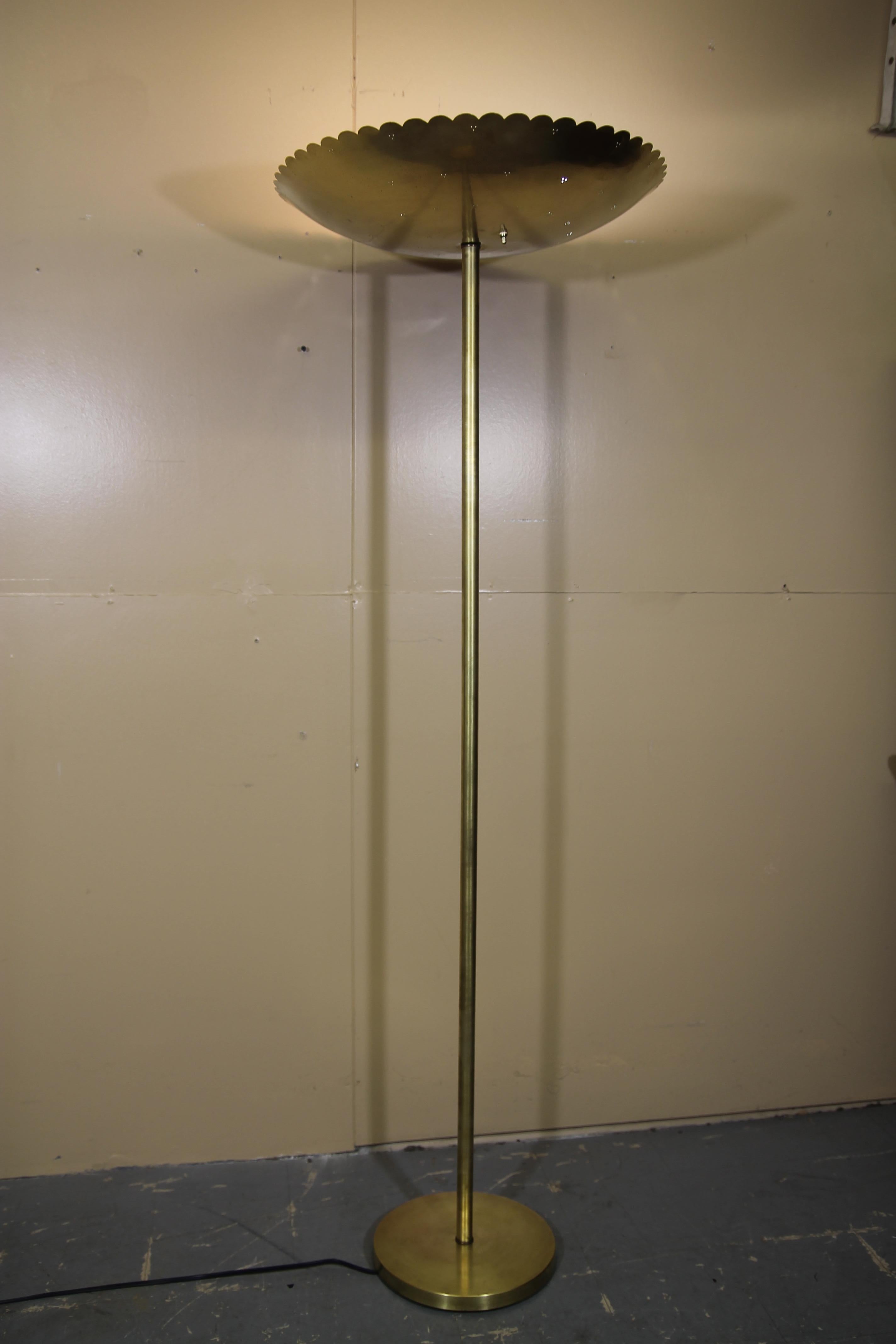 Brass Floor Lamp in the Style of Paavo Tynell 2