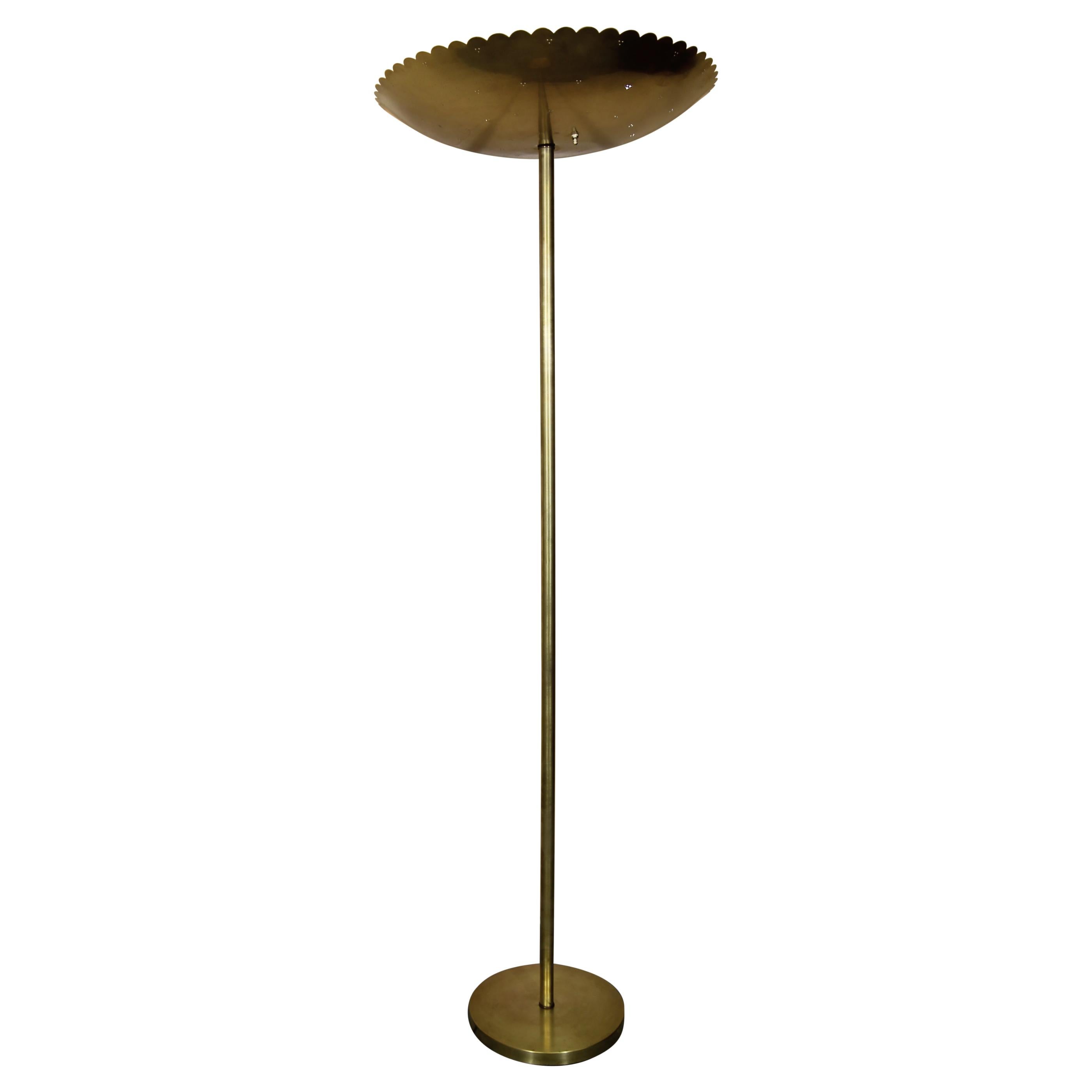 Brass Floor Lamp in the Style of Paavo Tynell