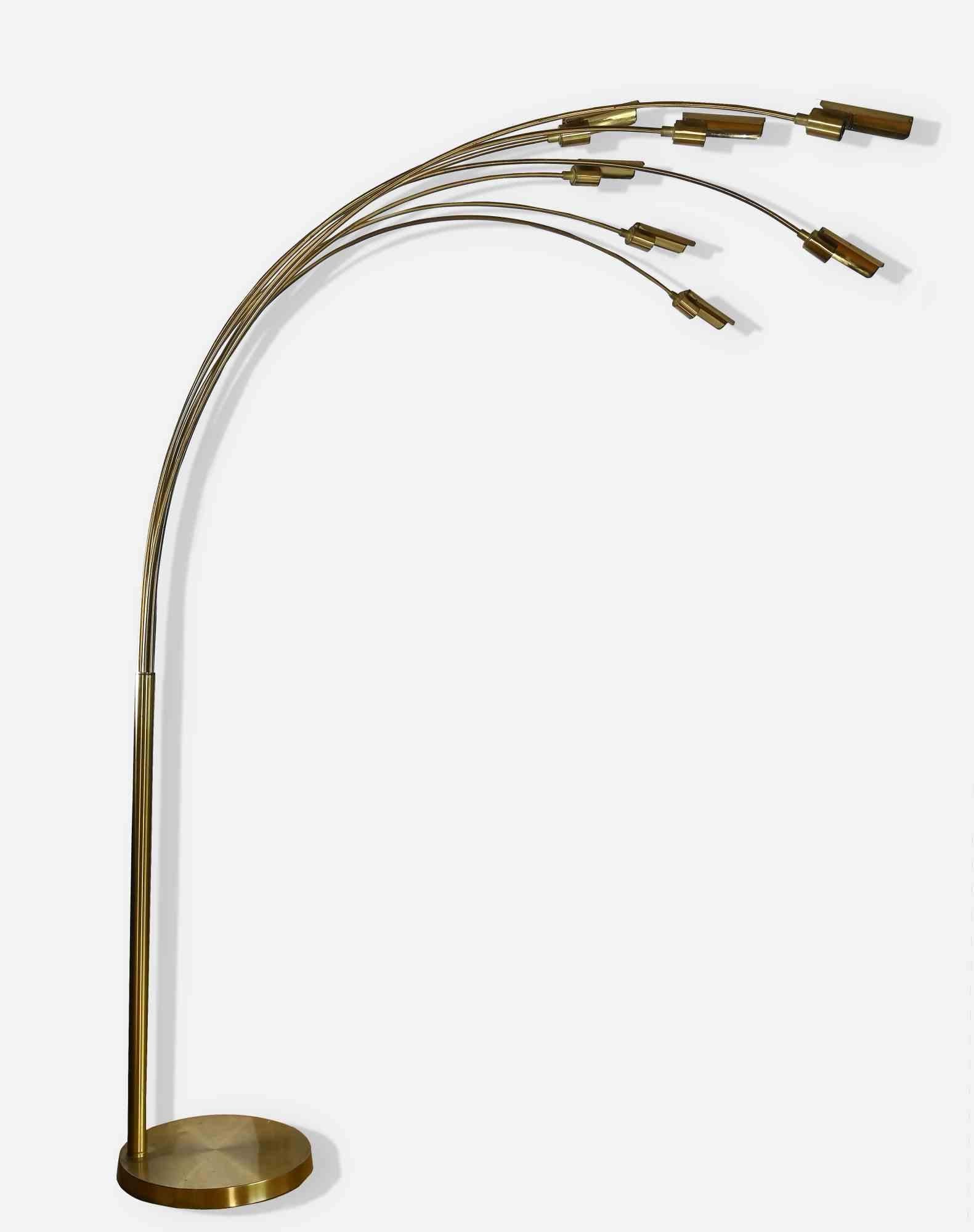 Brass Floor Lamp, Italian Production, Mid of 20th Century 1