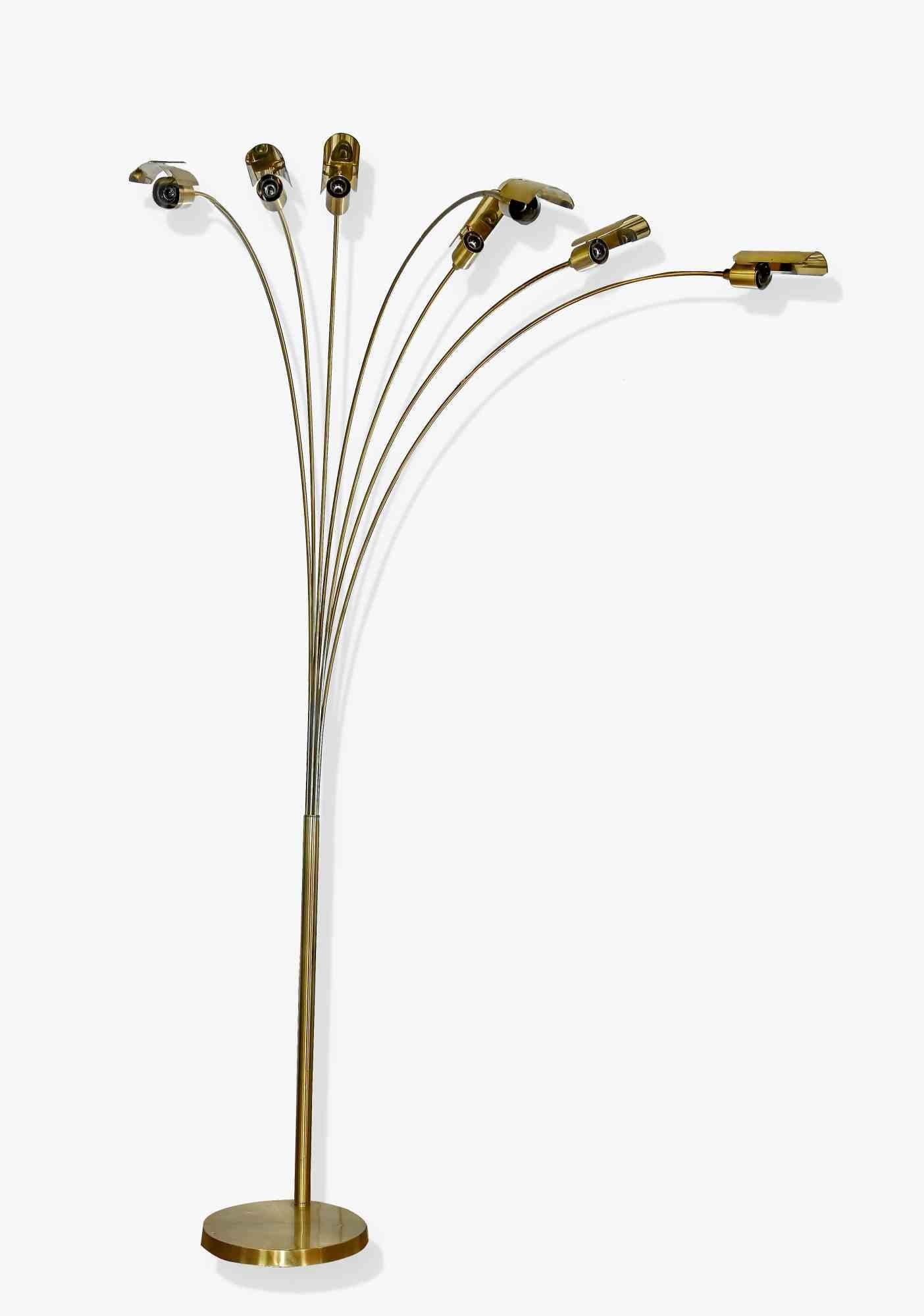 Brass Floor Lamp, Italian Production, Mid of 20th Century 2