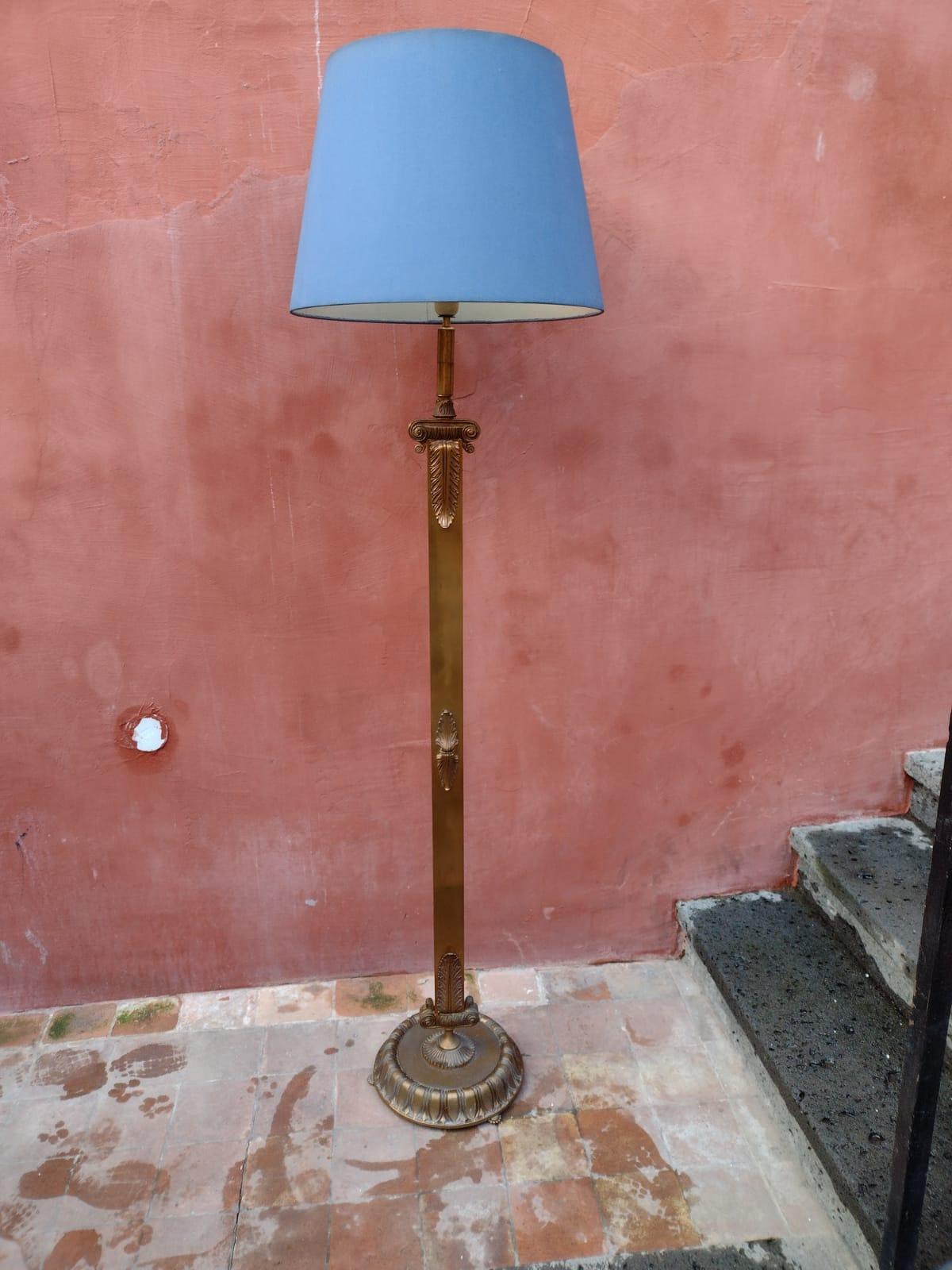 Brass Floor Lamp, Italy, 1930s In Good Condition For Sale In London, GB