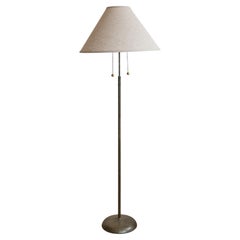 Brass Floor Lamp & Linen Shade