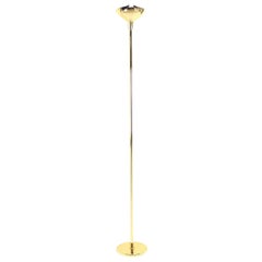 Vintage Brass Floor Lamp Lotus Shade, Gianfranco Frattini, 1980