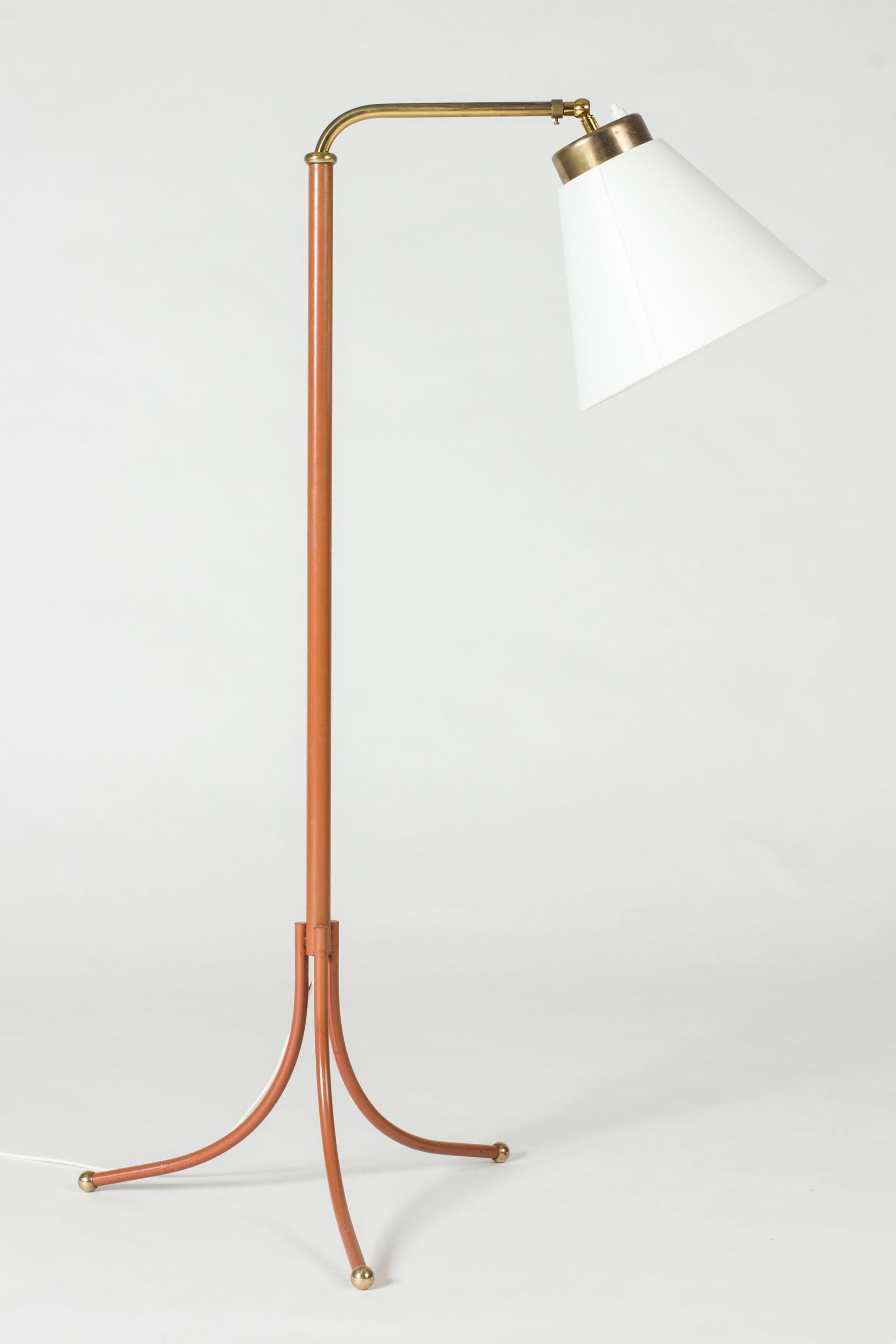 Scandinavian Modern Brass Floor Lamp model #1842 by Josef Frank for Svenskt Tenn, Sweden, 1950s For Sale