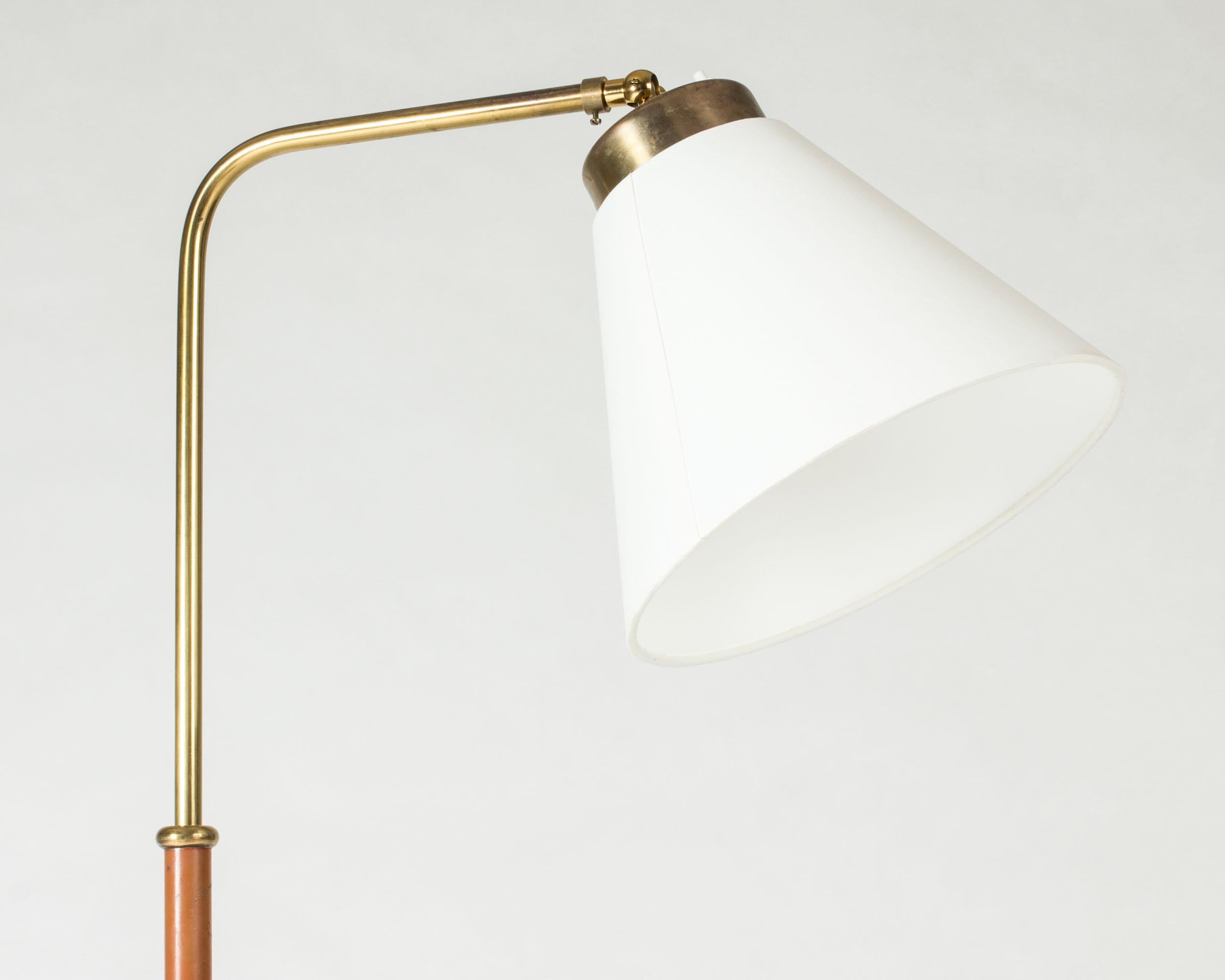 Swedish Brass Floor Lamp model #1842 by Josef Frank for Svenskt Tenn, Sweden, 1950s For Sale