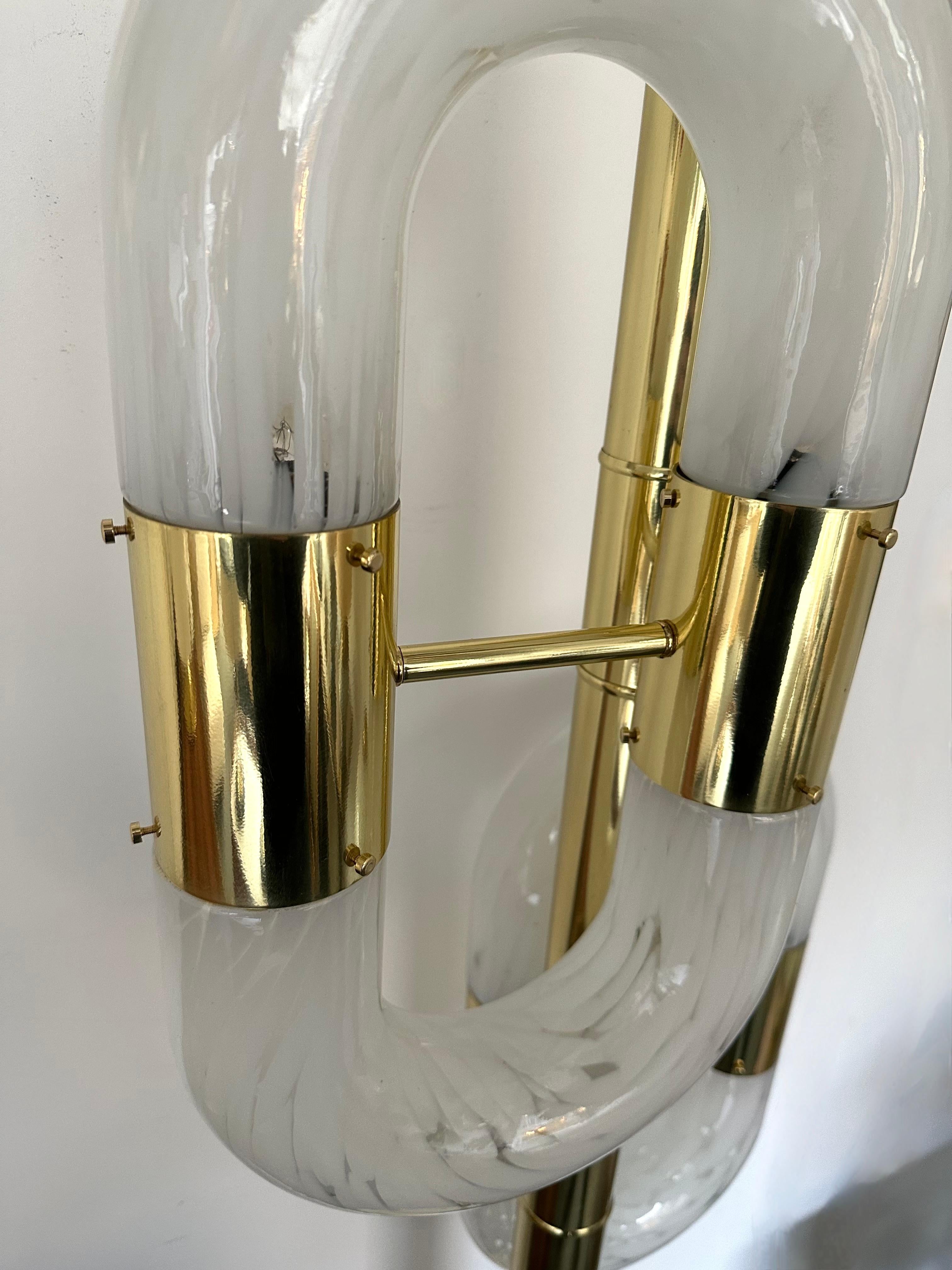 Brass Floor Lamp Murano Glass by Aldo Nason for Mazzega, Italy, 1970s 6