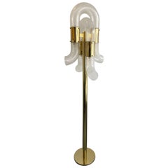Stehlampe aus Messing und Muranoglas von Aldo Nason für Mazzega, Italien, 1970er Jahre