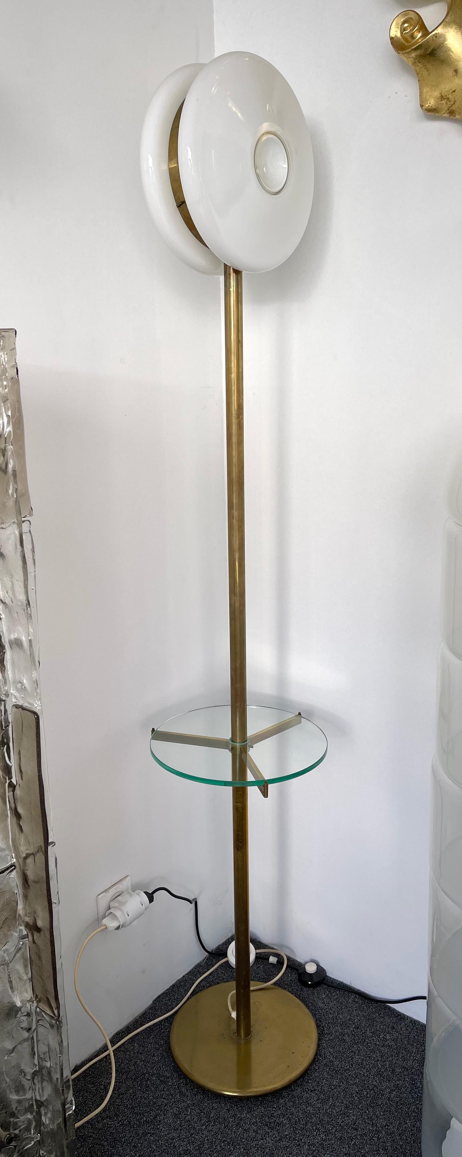 Brass Floor Lamp Murano Glass by De Majo, Italy, 1970s 6