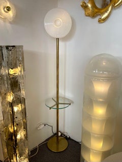 Brass Floor Lamp Murano Glass by De Majo, Italy, 1970s