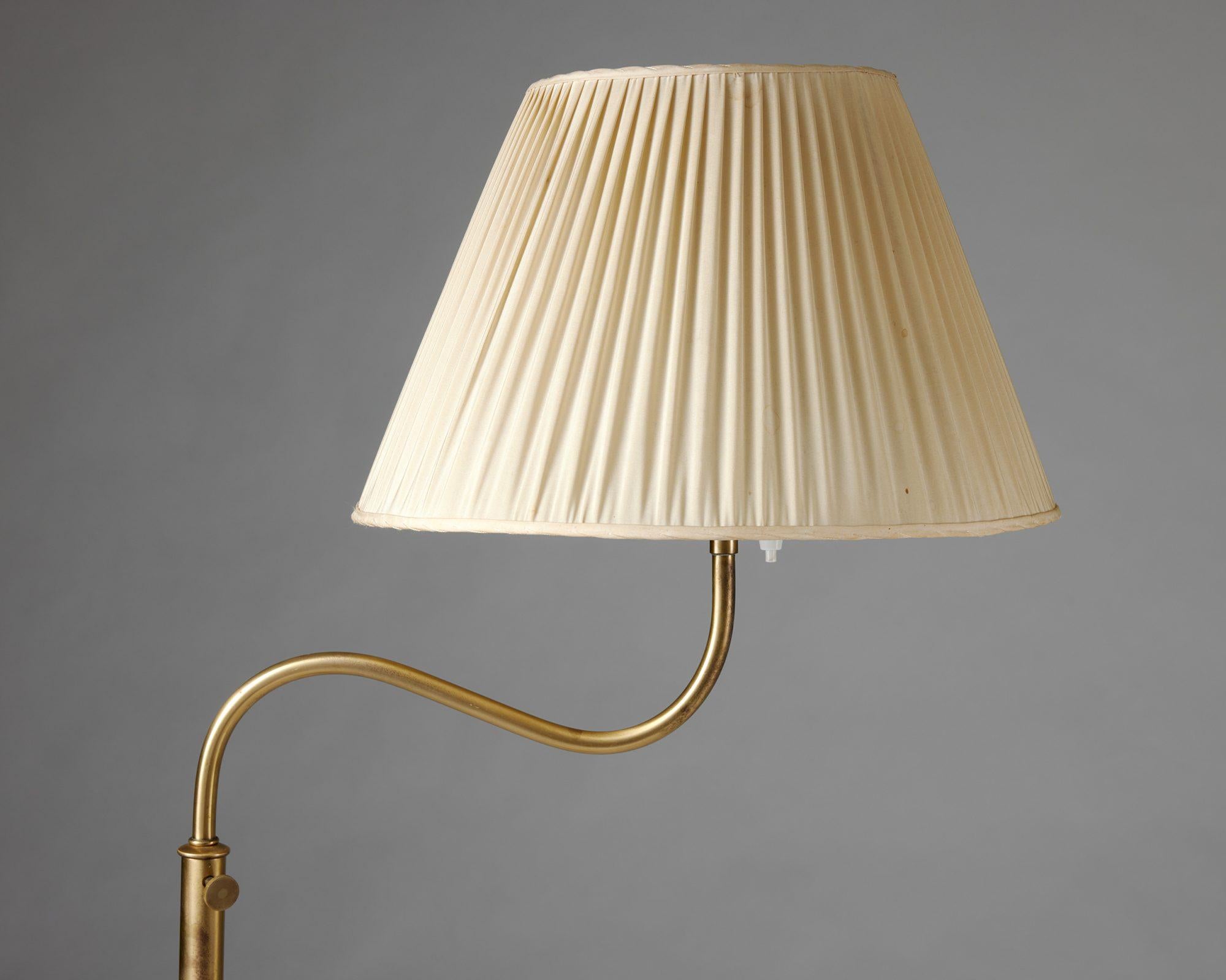 small brass floor lamp