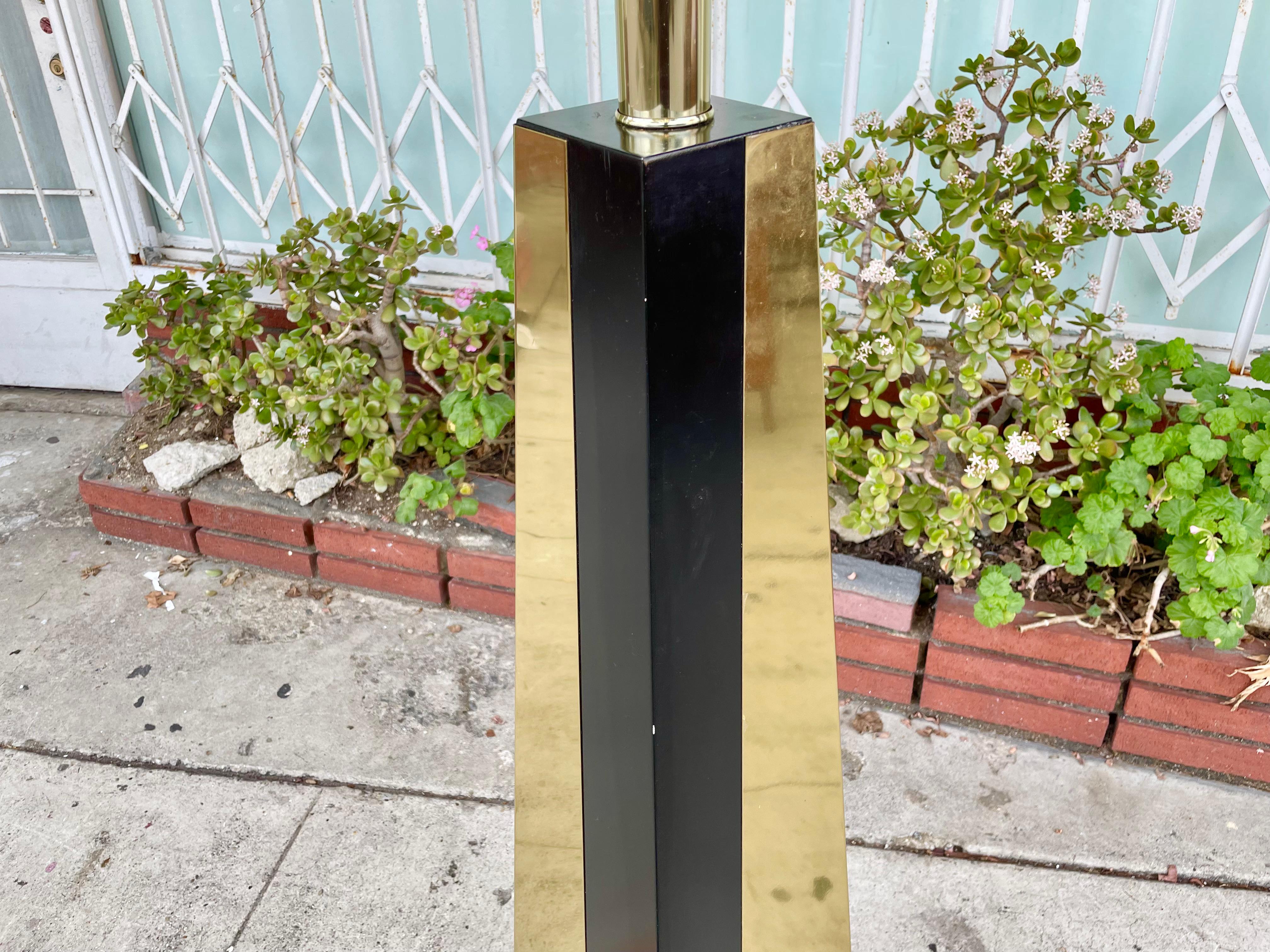 Mid-Century Modern Brass Floor Lamp Styled After Paul Evans For Sale
