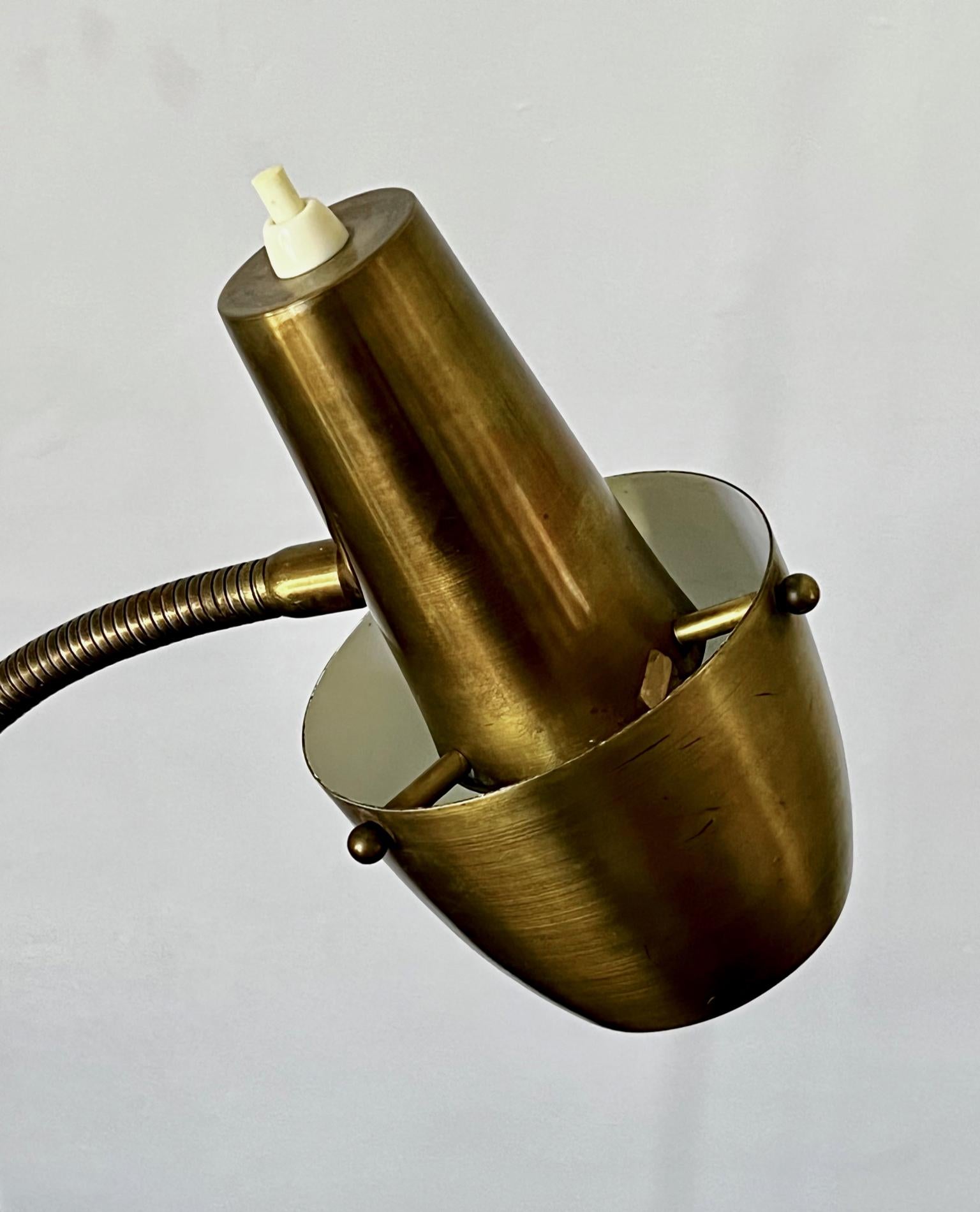 Scandinavian Modern Brass Floor Lamp, Sweden For Sale
