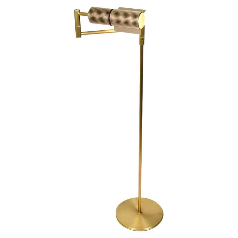 Brass Floor Lamp Swisslamps International, 1960 For Sale