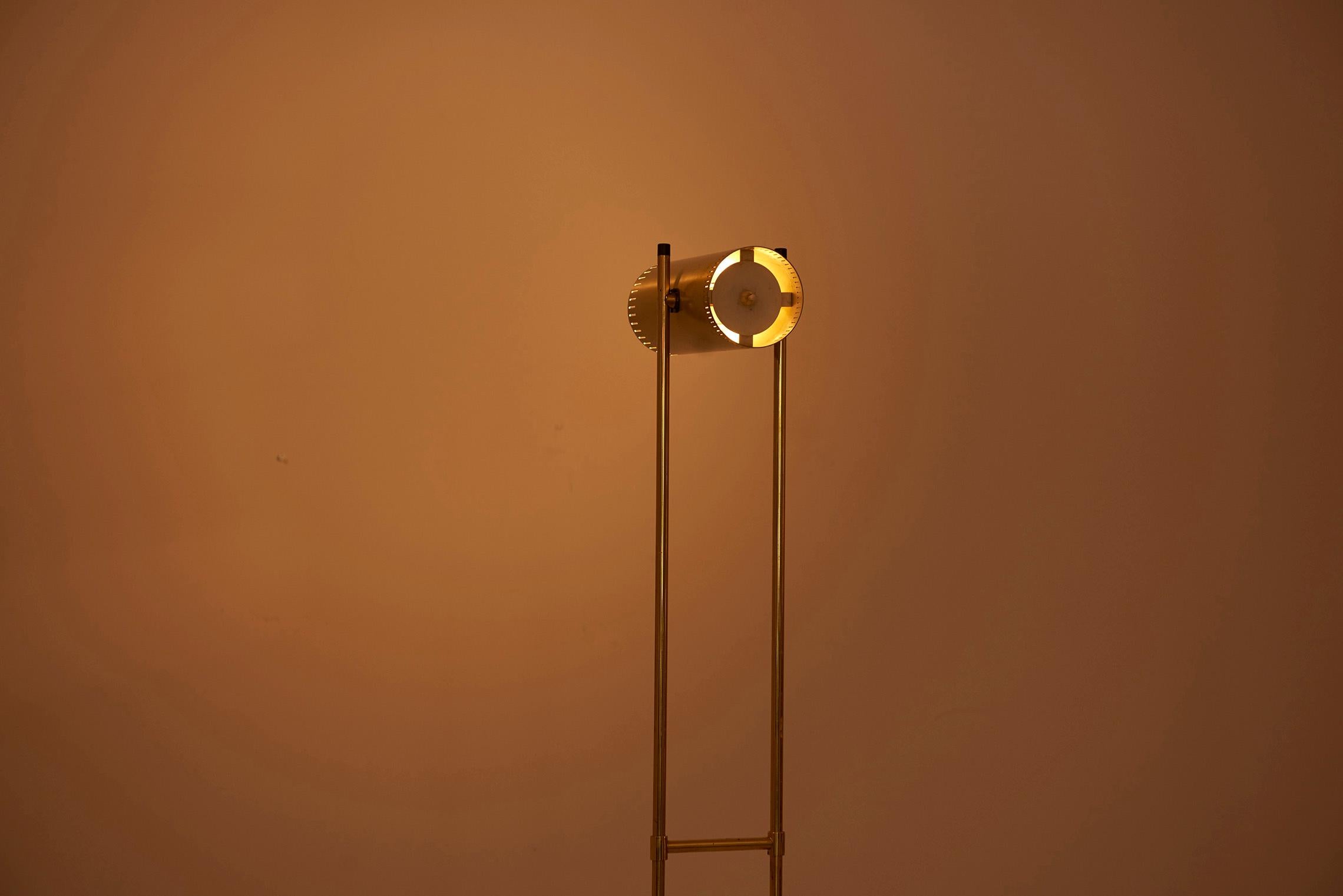 Brass Floor Lamp 'Trombone' by Jo Hammerborg for Fog & Mørup, Denmark, 1960s 4