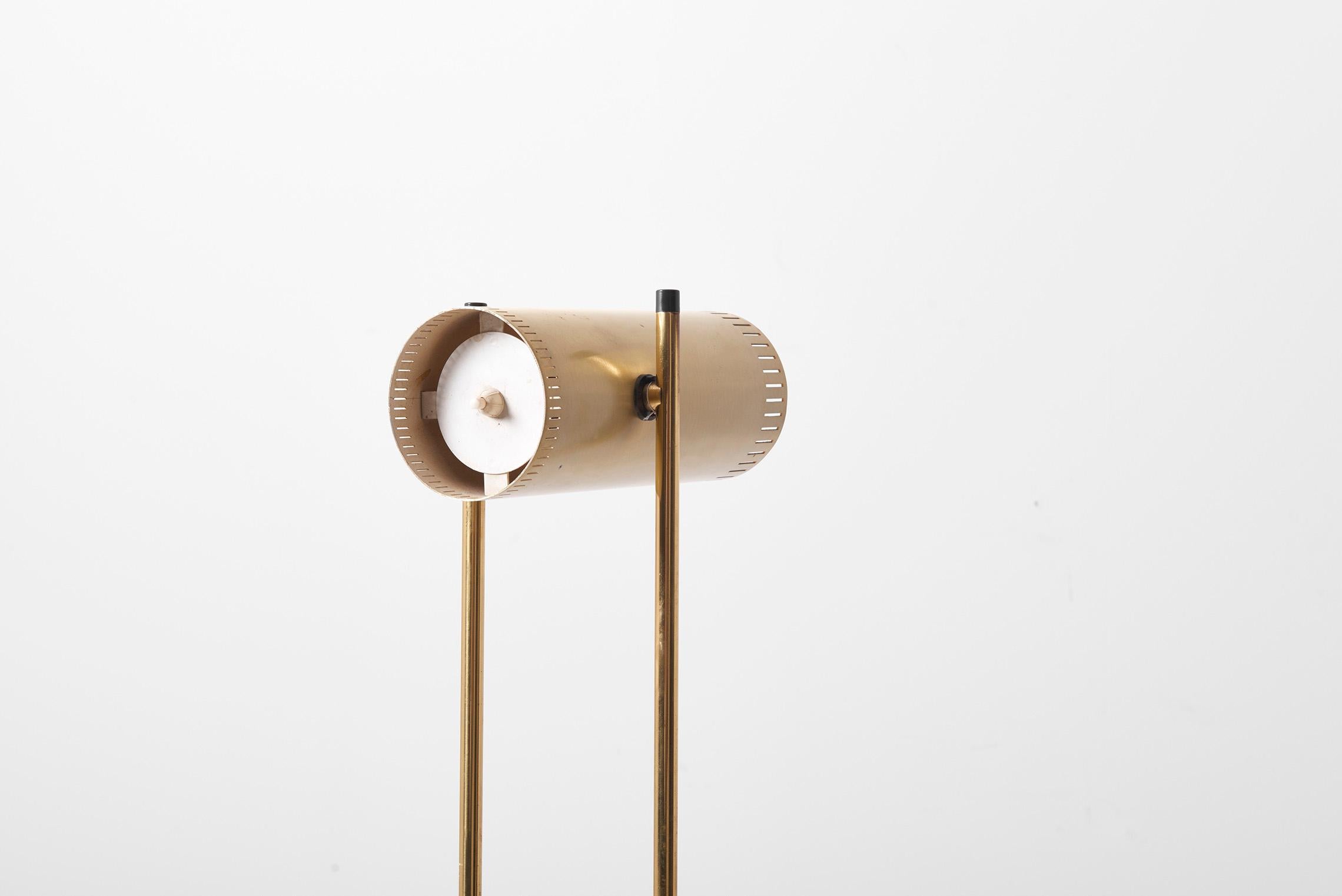 Brass Floor Lamp 'Trombone' by Jo Hammerborg for Fog & Mørup, Denmark, 1960s 5
