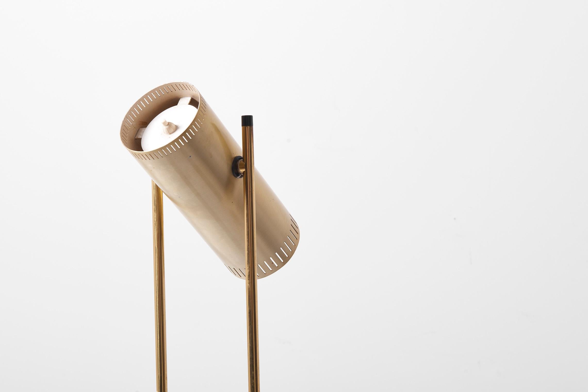 Brass Floor Lamp 'Trombone' by Jo Hammerborg for Fog & Mørup, Denmark, 1960s 6