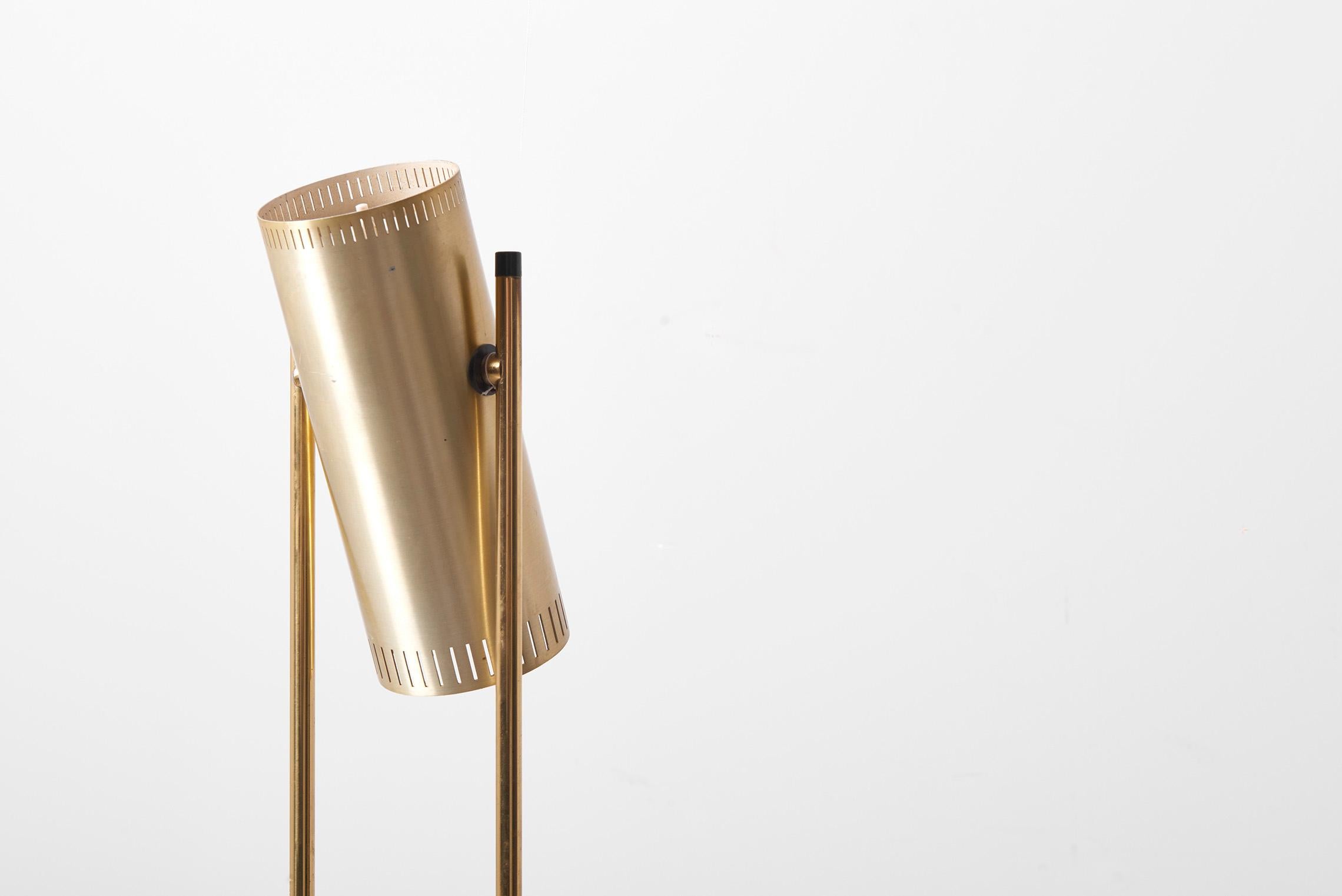 Brass Floor Lamp 'Trombone' by Jo Hammerborg for Fog & Mørup, Denmark, 1960s 7