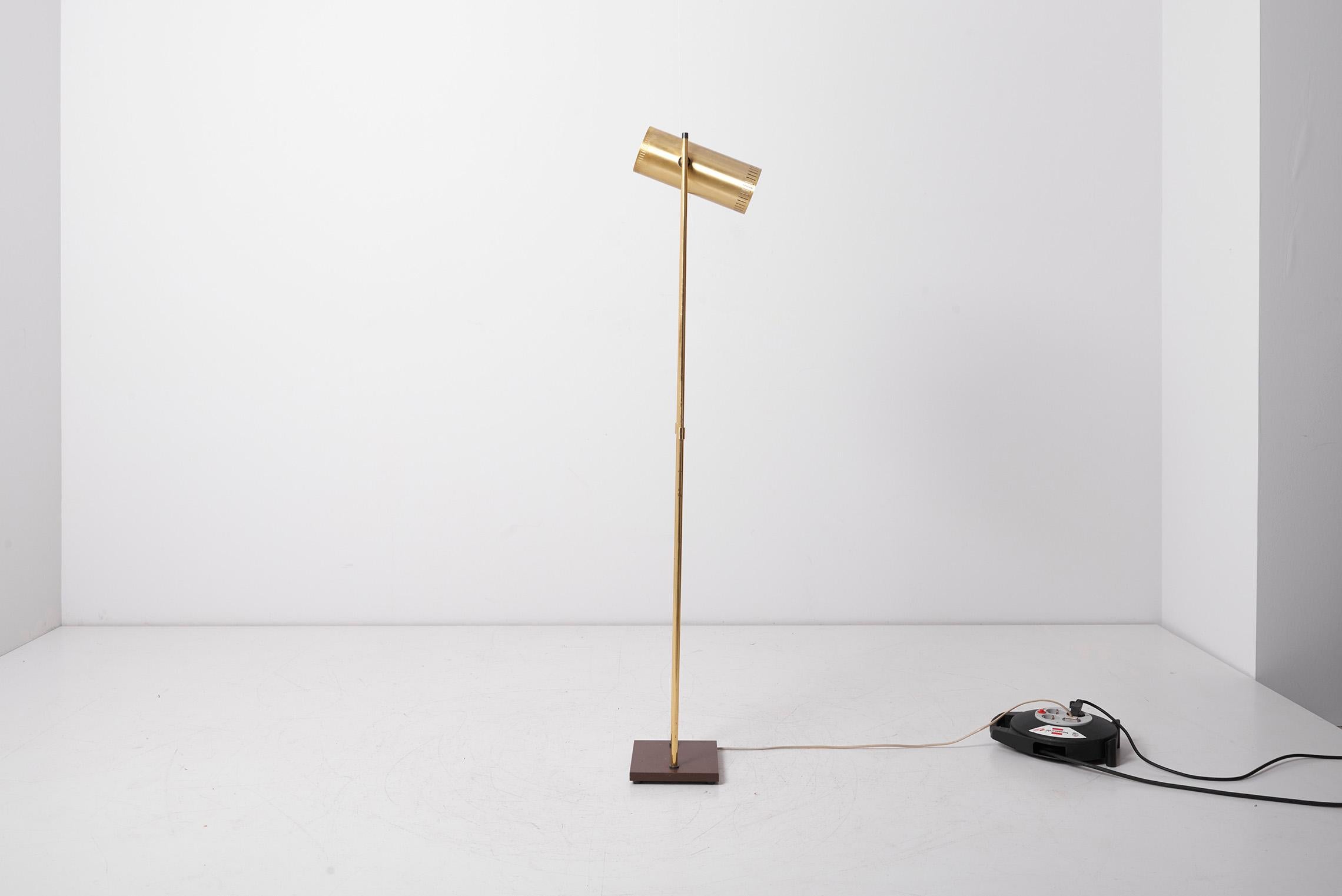 20th Century Brass Floor Lamp 'Trombone' by Jo Hammerborg for Fog & Mørup, Denmark, 1960s