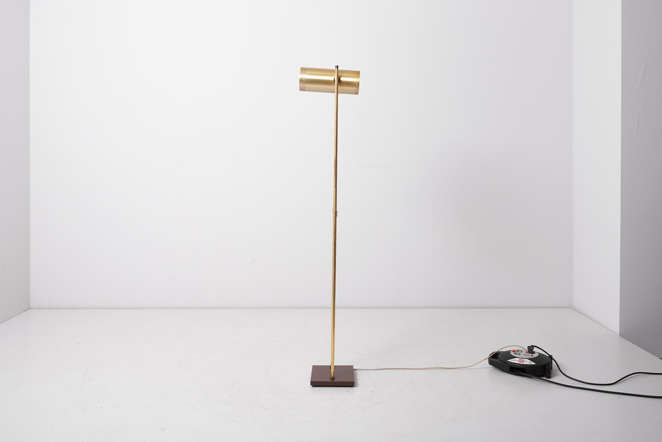 Brass Floor Lamp 'Trombone' by Jo Hammerborg for Fog & Mørup, Denmark, 1960s 2