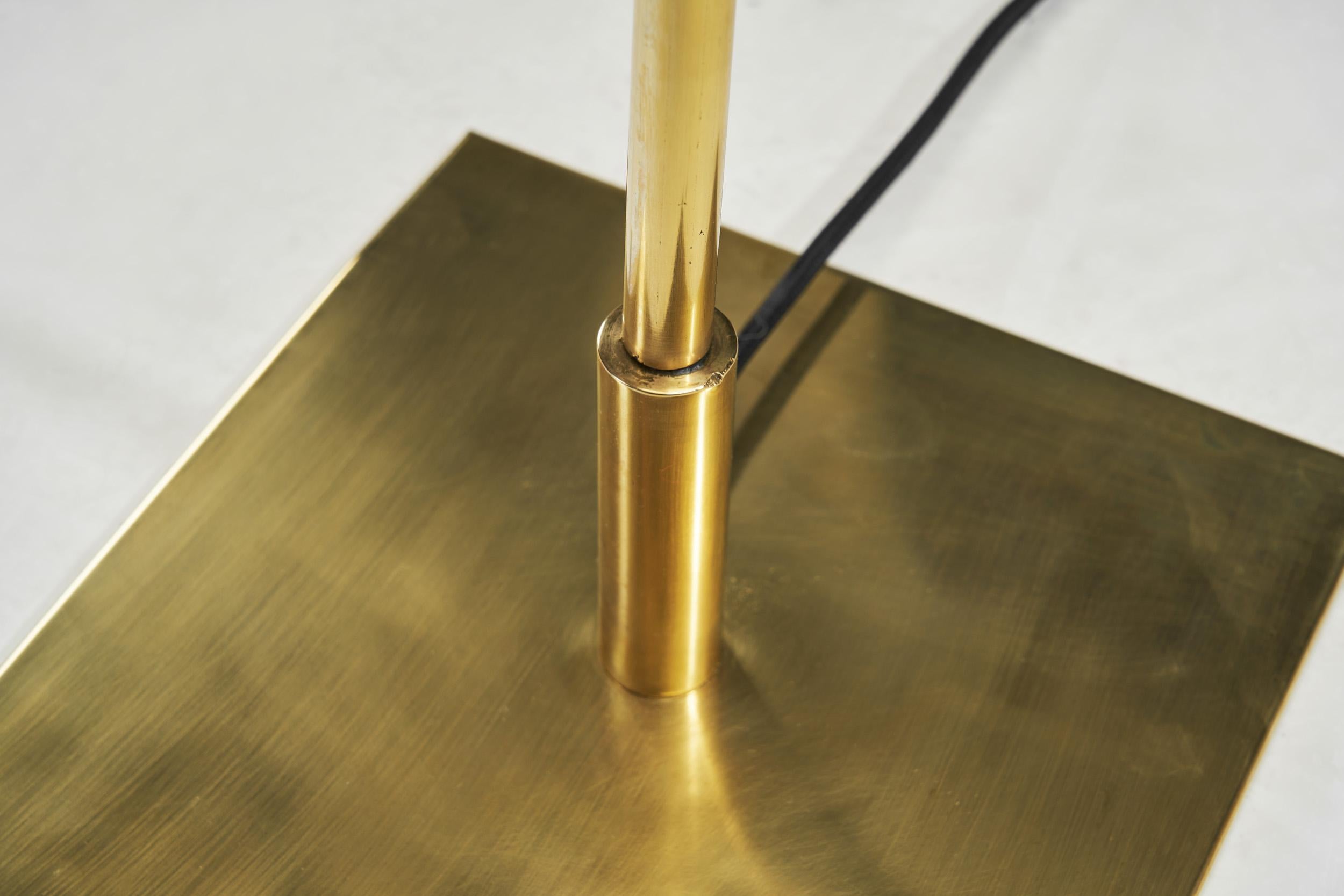 Brass Floor Lamp with Adjustable Gooseneck for Bergboms, Sweden 1940s For Sale 13