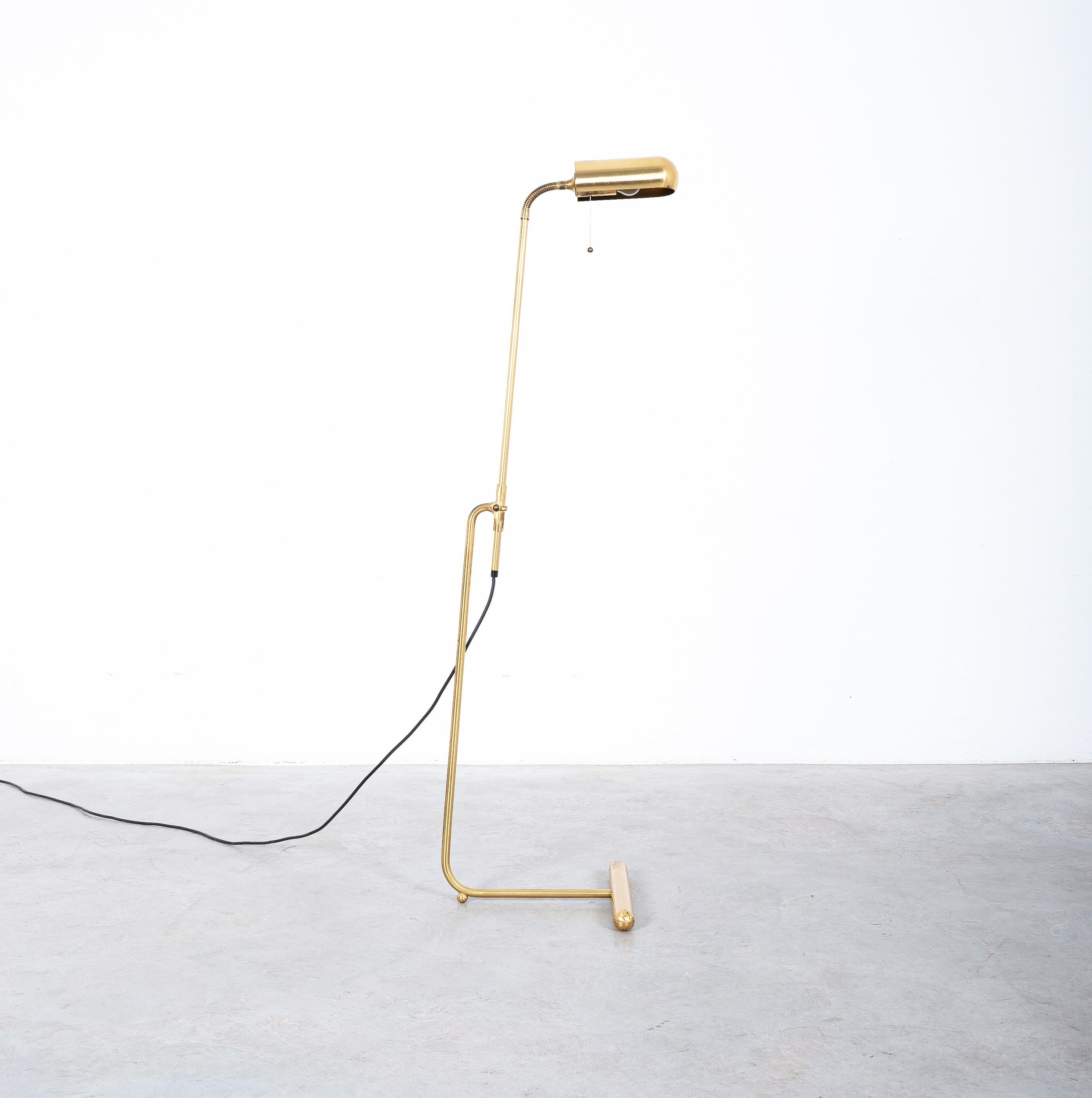 Brass Floor Lamp with Adjustable Shade by Florian Schulz, 1970 For Sale 5