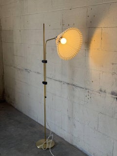 Brass Floor Lamp with Adjustable Swing Arm Danish Mid-Century Modern 1960s