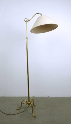 Brass Floor Lamp with Decorative Base, Germany, 1940s