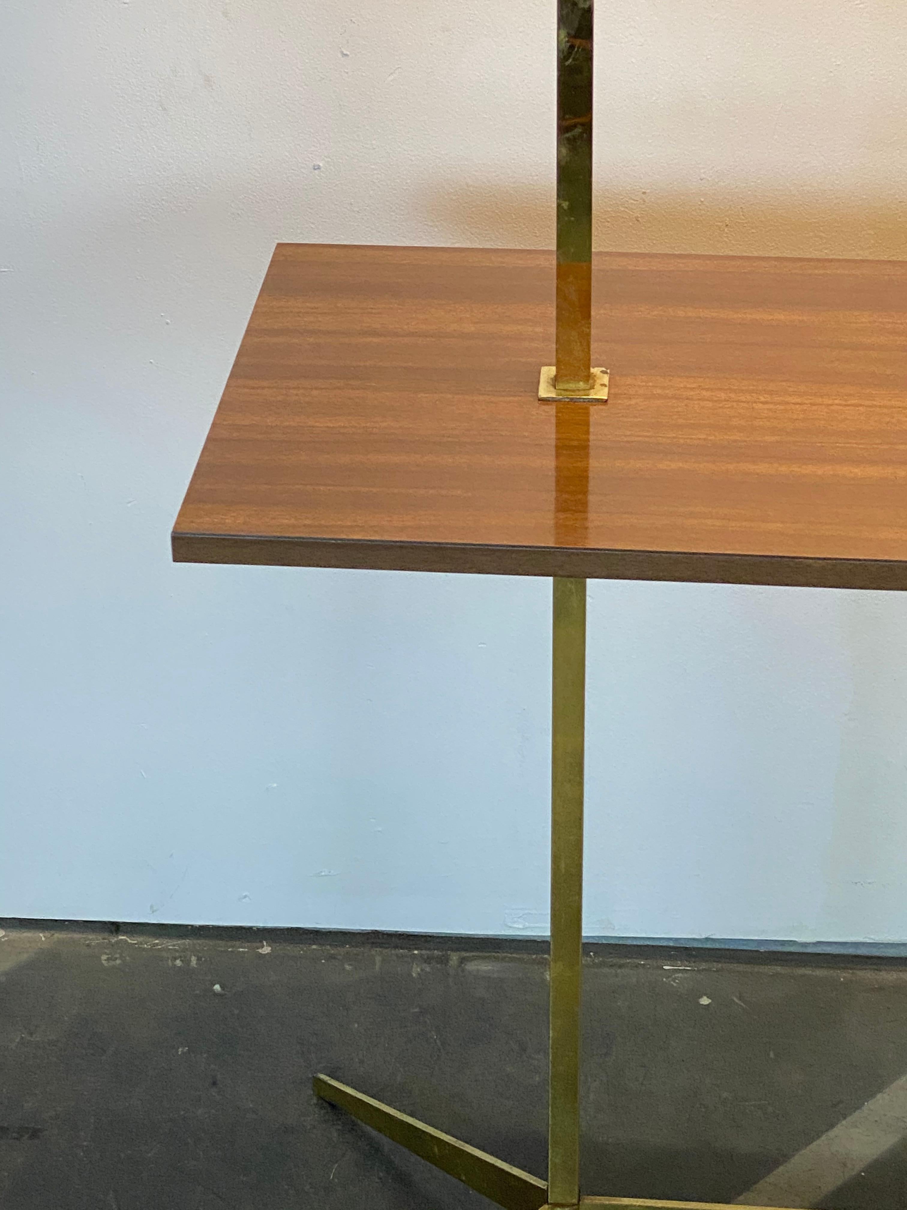 Brass Floor Lamp With Tray attributed to Stiffel 3