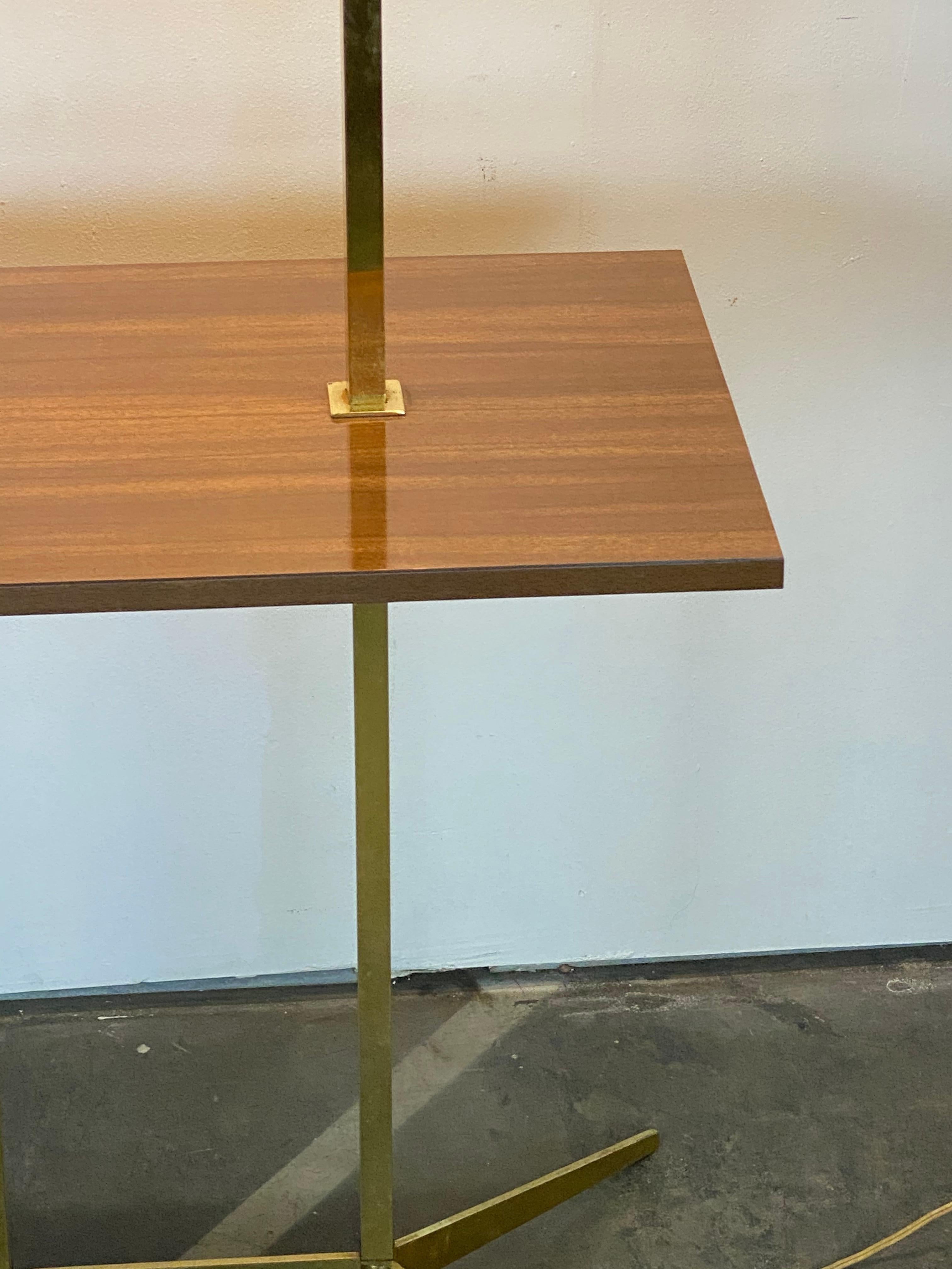 Brass Floor Lamp With Tray attributed to Stiffel 4