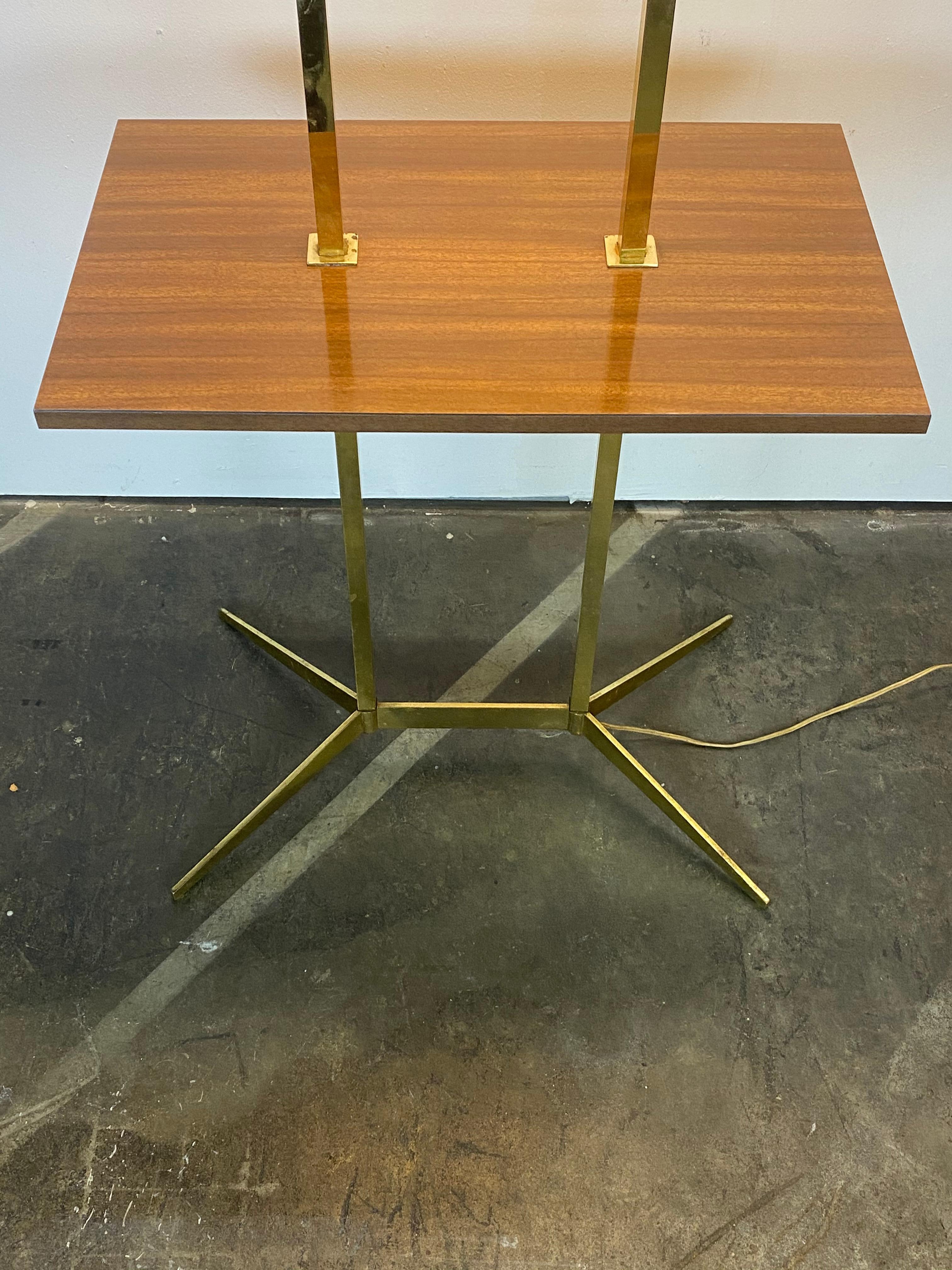 Brass Floor Lamp With Tray attributed to Stiffel 12