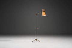 Brass Floor Lamp with Tripod Base by Maison Arlus (Attr.), France 20th Century