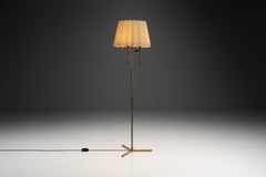 Brass Floor Lamp with Tripod Base, Denmark ca 1950s