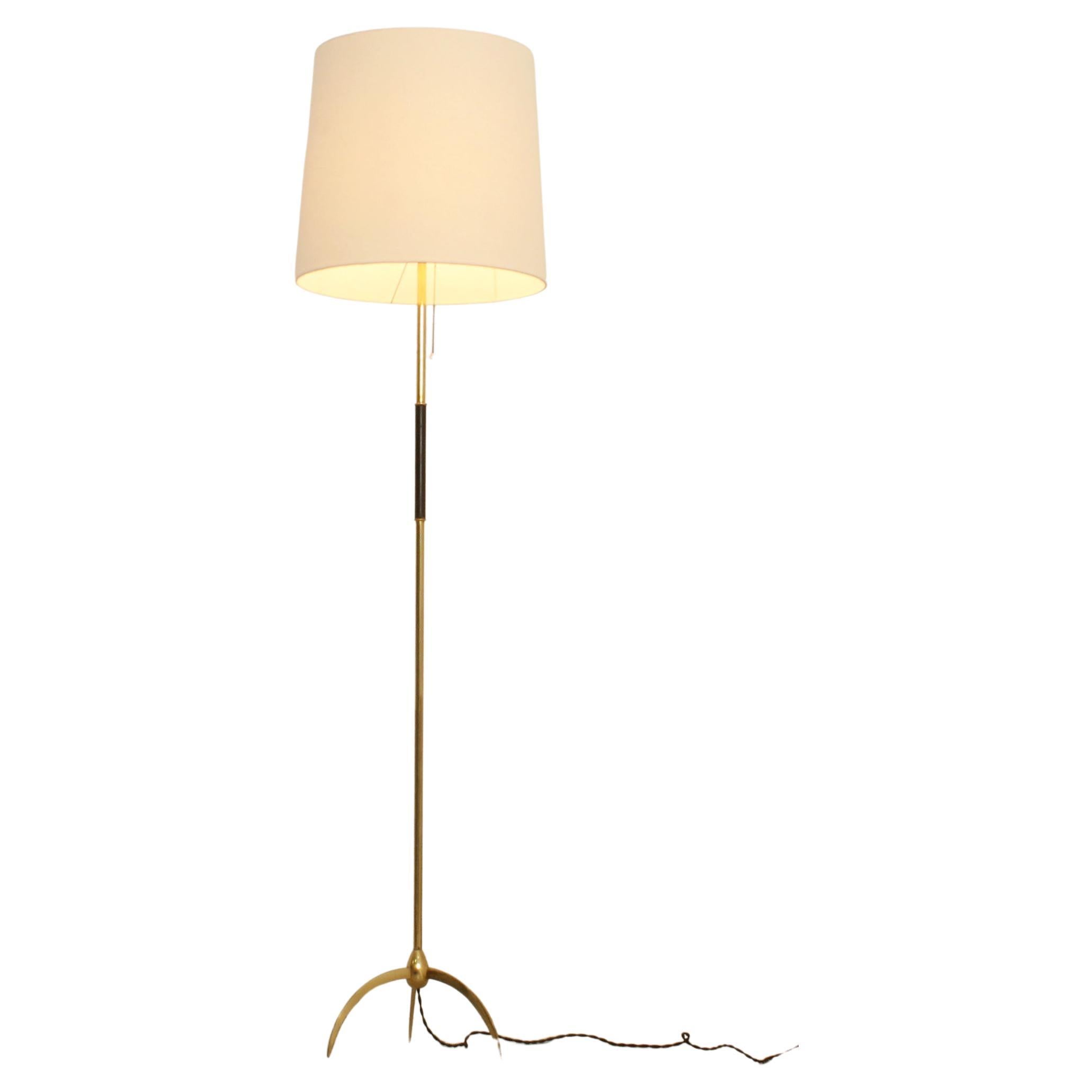 Brass Floor Lamp with Tripod Base, Spain, 1950's