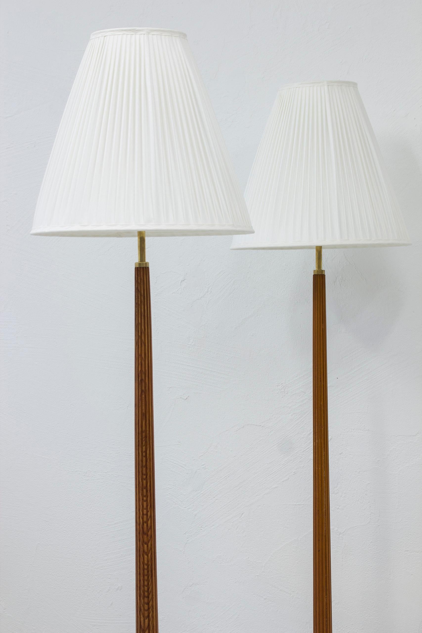 Brass Floor lamps 522 by Hans Bergström for Ateljé Lyktan, Sweden, 1940-50s 3