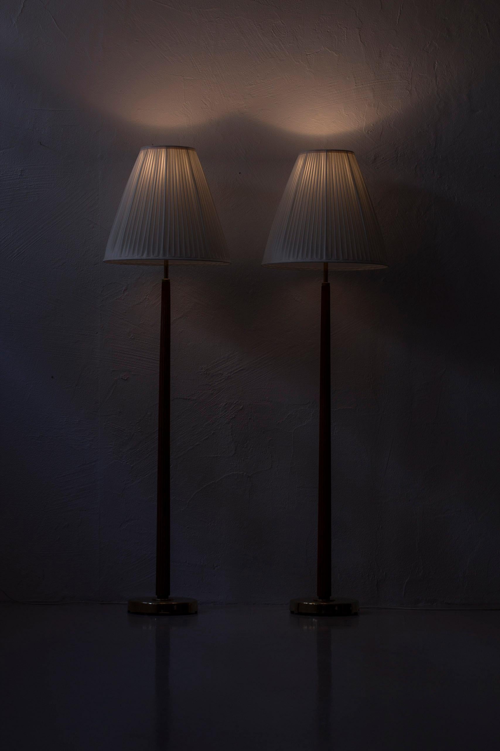 Brass Floor lamps 522 by Hans Bergström for Ateljé Lyktan, Sweden, 1940-50s 6
